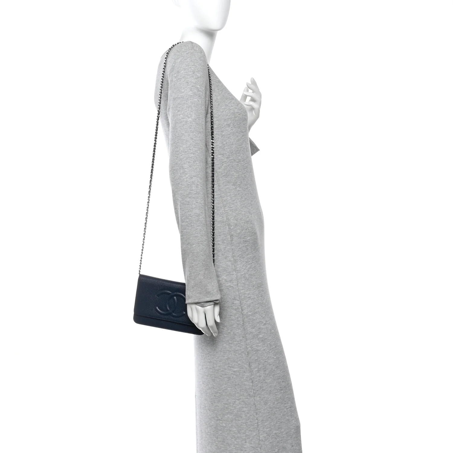 Caviar Timeless CC Wallet on Chain WOC Navy Blue