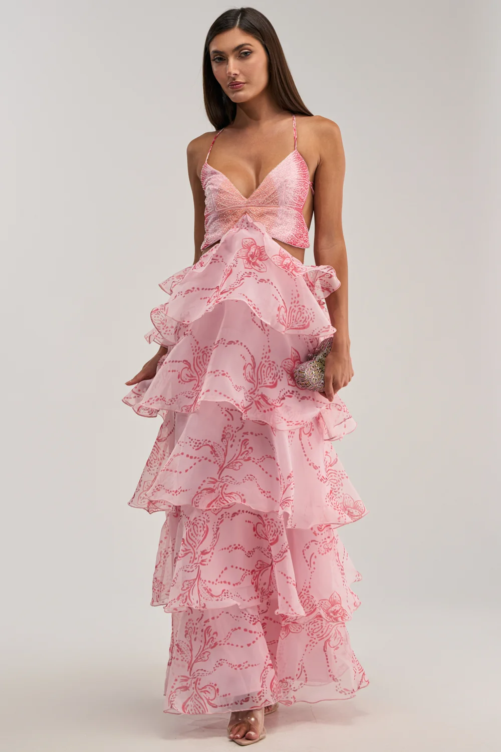 DON'T WAIT UP FLORAL CHIFFON MAXI DRESS - Akira Store