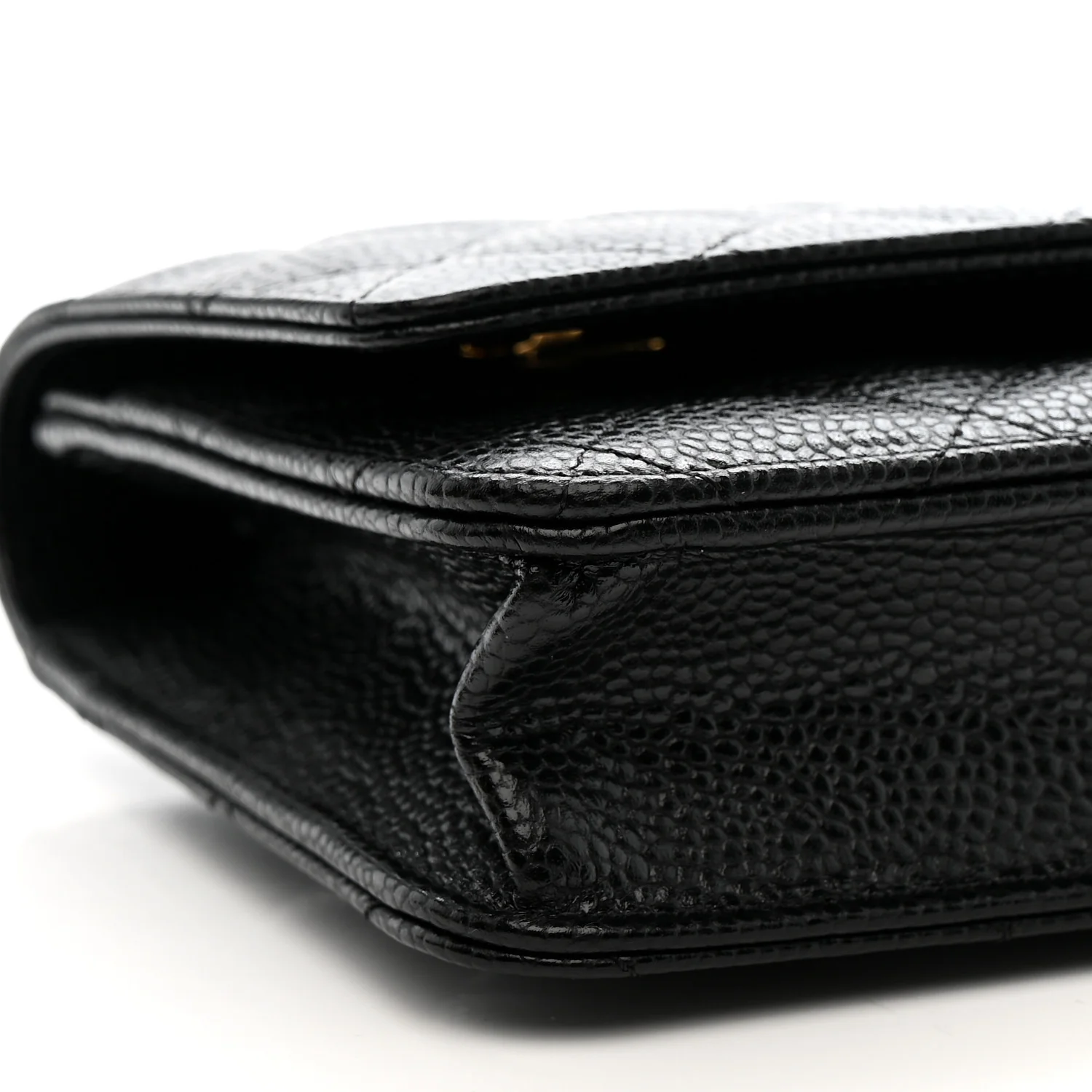 Caviar Quilted Wallet on Chain WOC Black