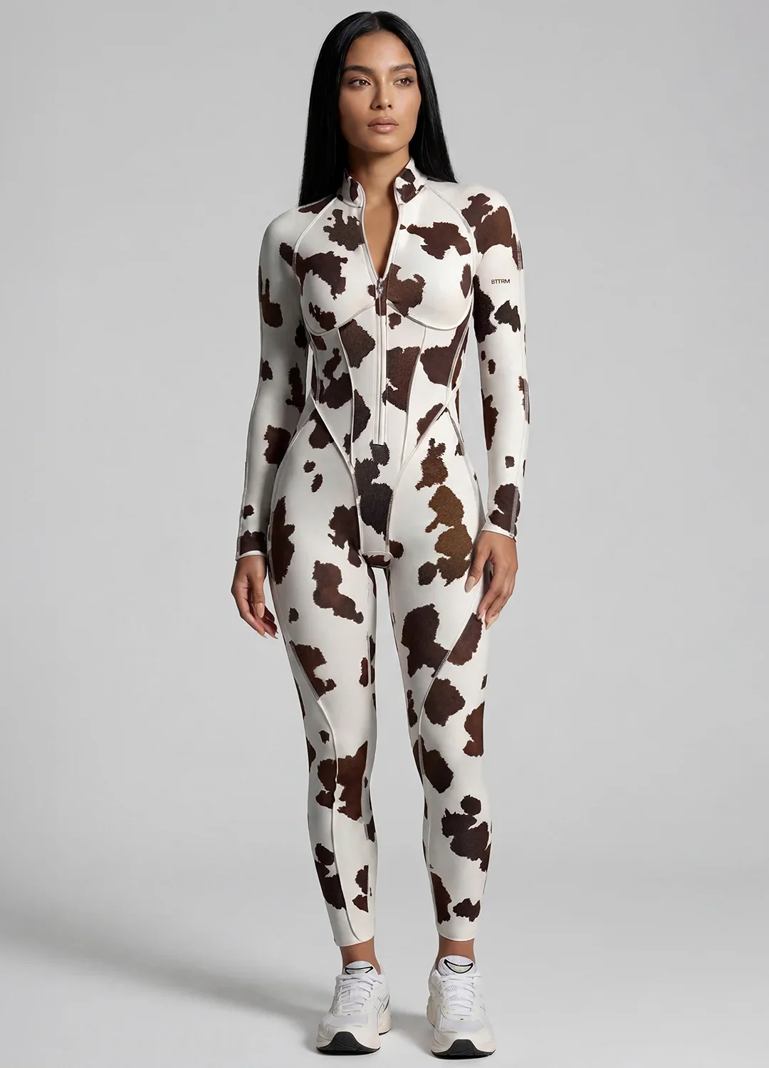 Mocha Cow Closed-Back Catsuit
