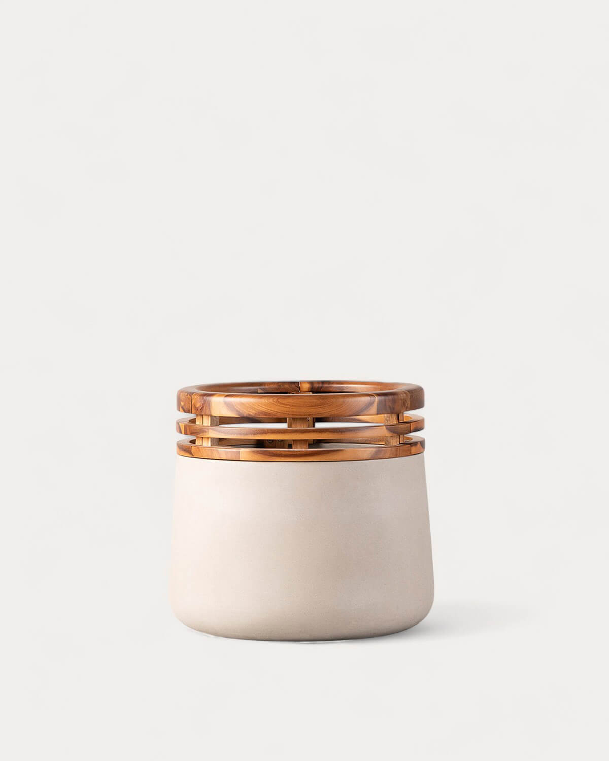 Hazan - Macetero de Hormigón y Madera de Acacia S (34xØ38 cm) Hazan