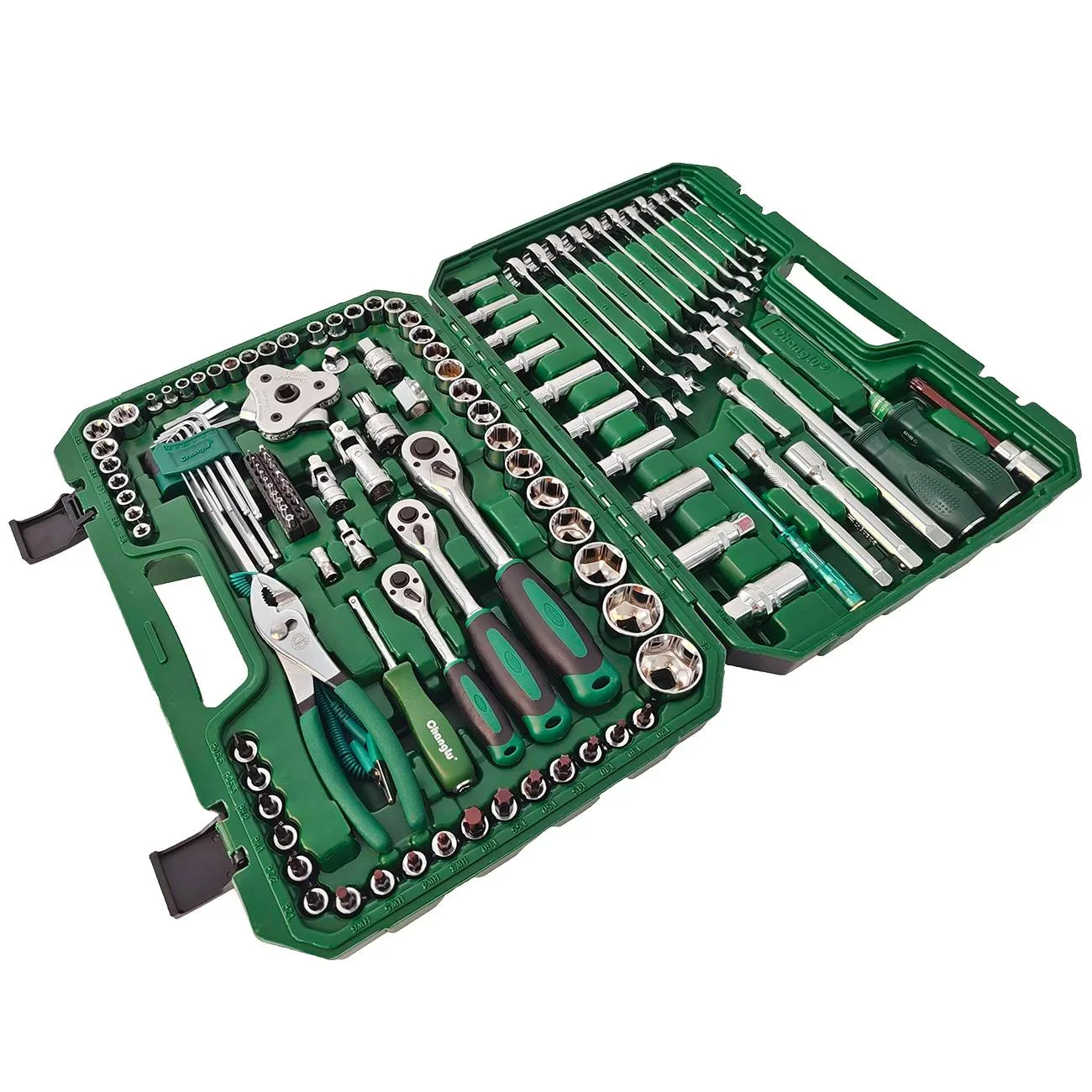 Dawot 124PC Mechanics Tool Set, Auto Repair Hand Tool Set, 1/2 1/4 & 3/8 Drive Socket Tool Set - Including Ratchet Set Metric Sockets Wrenches Sets for Auto Repair Machine Repair