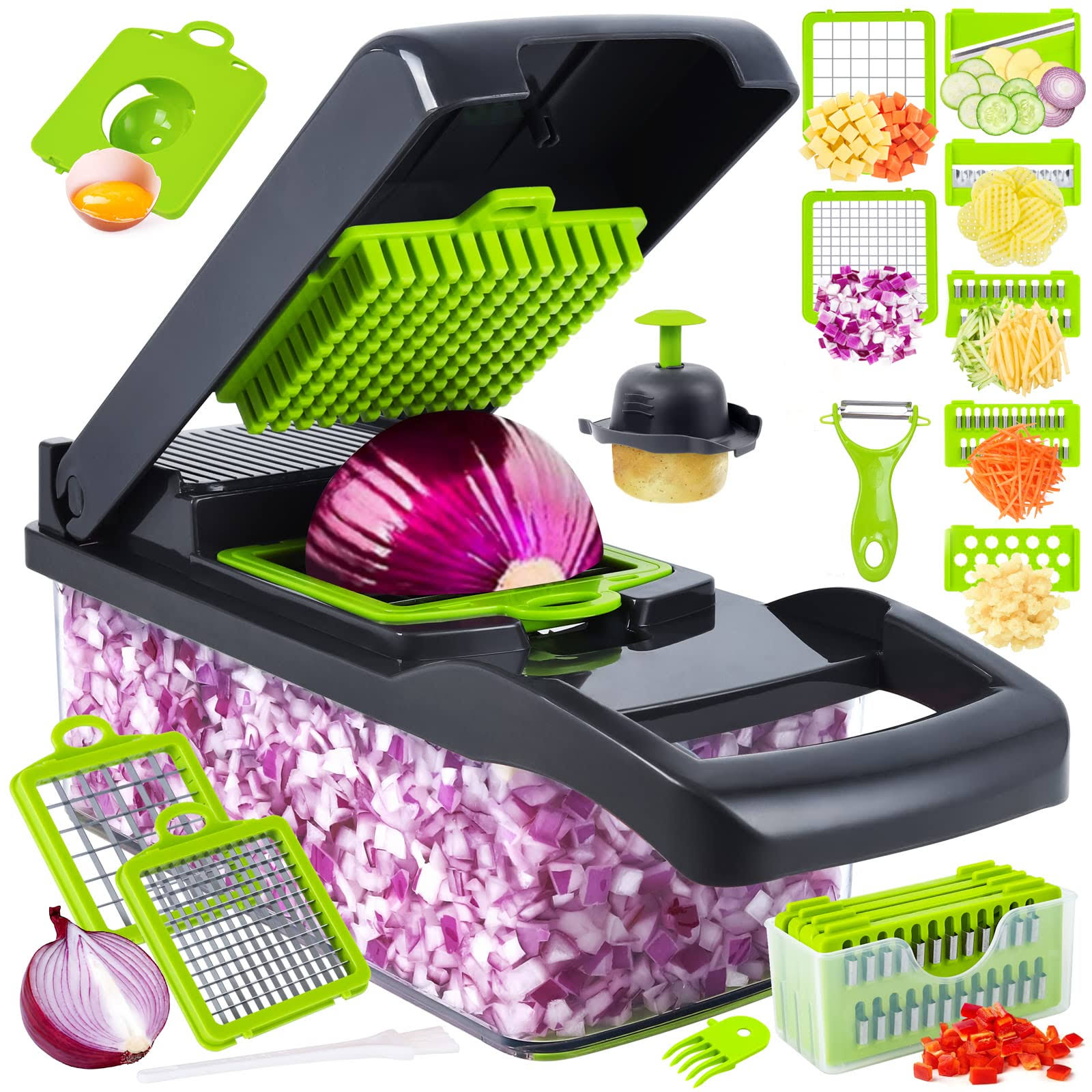 SNIFITAR Vegetable Chopper, Pro Onion Chopper, 14 in 1Multifunctional Food Chopper, Kitchen Vegetable Slicer Dicer Cutter,Veggie Chopper