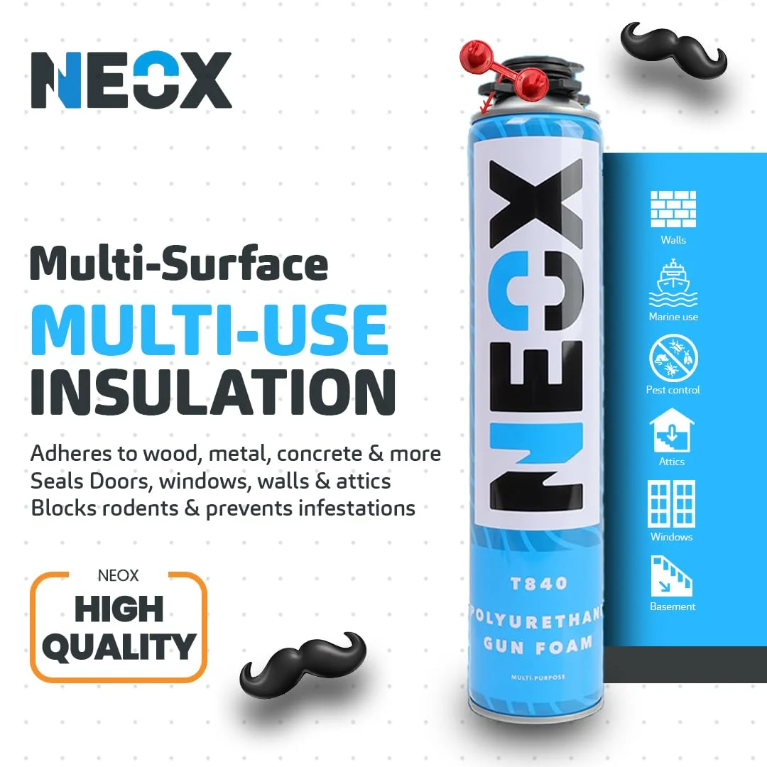 Spray Foam Insulation Kit Closed Cell, 12x 29.6 Oz Cans, Covers 240 Sq.Ft. High-Density Polyurethane Foam with Gun, Cleaner, Gloves, Goggles, Body Suit All-in-One Sealing Solution - Image 5