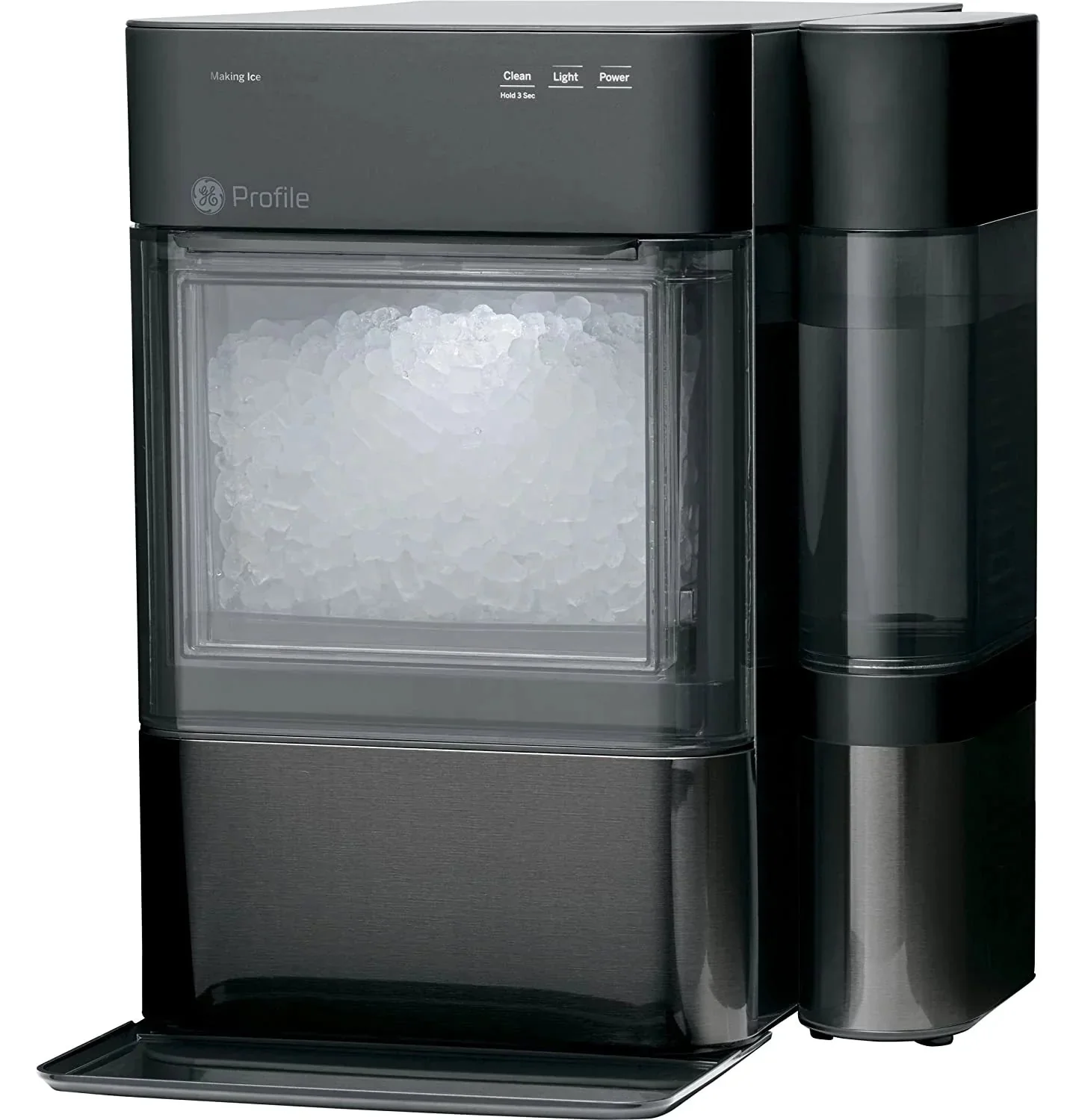 Countertop Nugget Ice Maker | Ice Machine with Wifi Connectivity | Smart Home Kitchen Essentials | Black Stainless