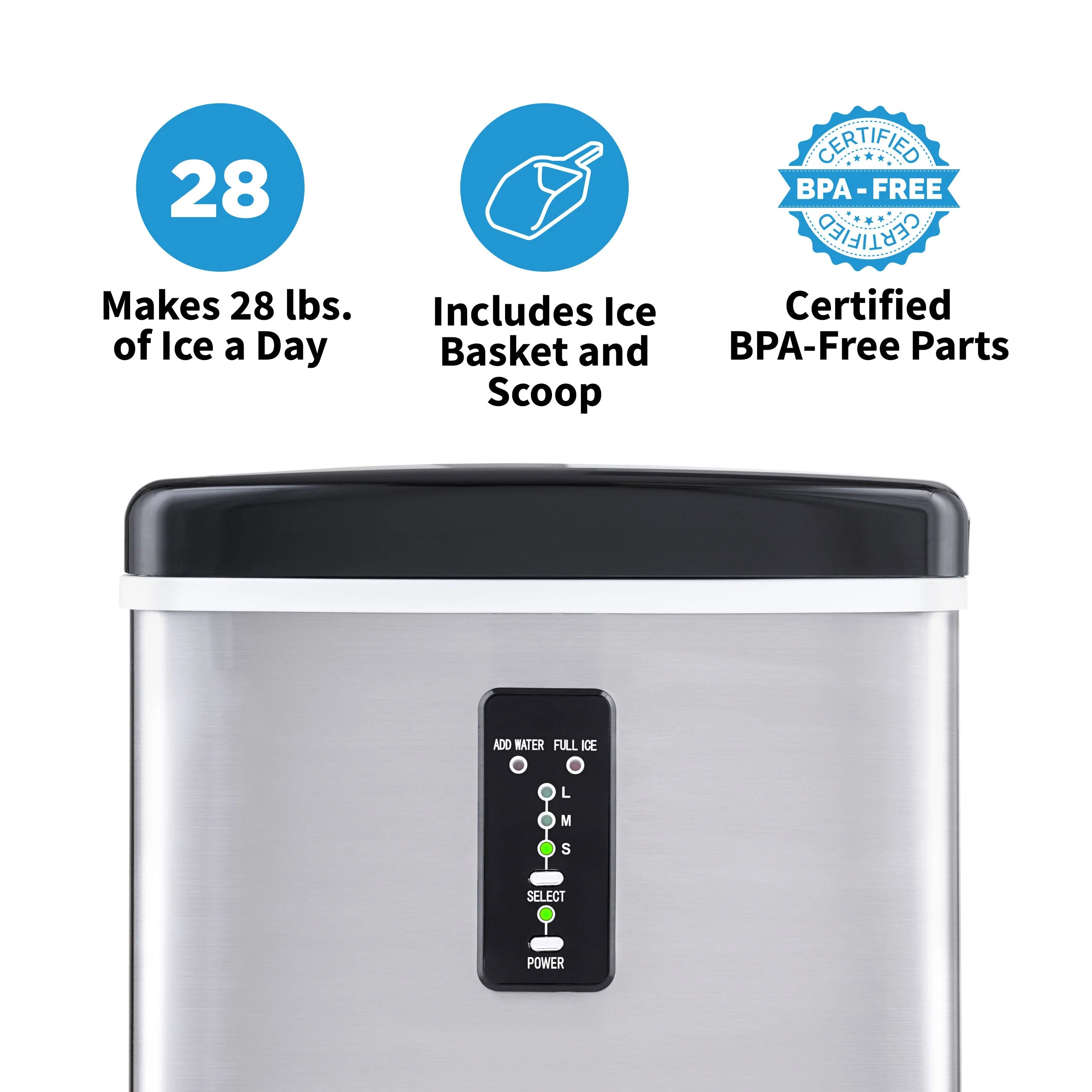Newair Countertop Ice Maker, Bullet Ice