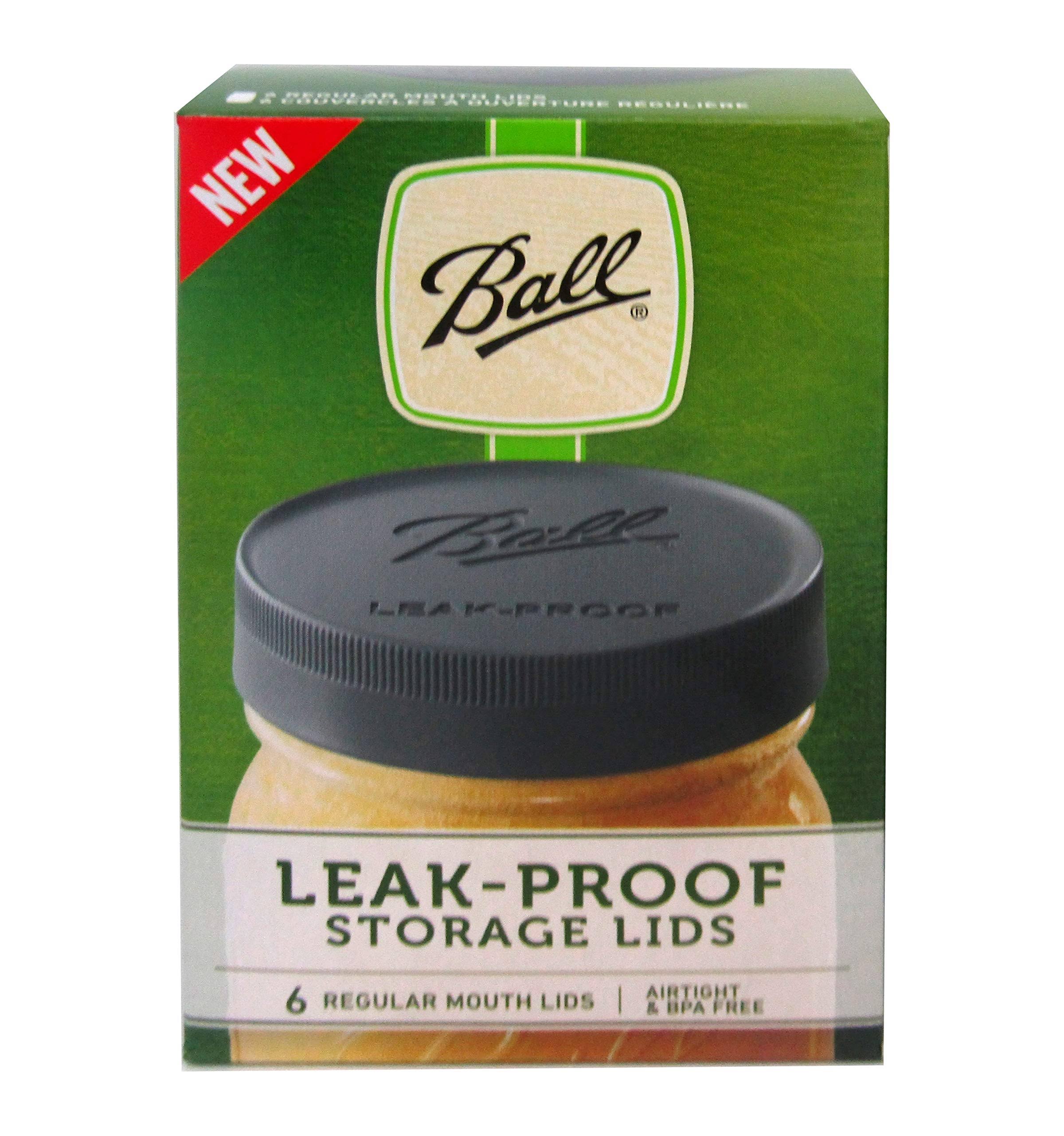 Ball Regular Mouth Leak-Proof Storage Lids, 6-pk
