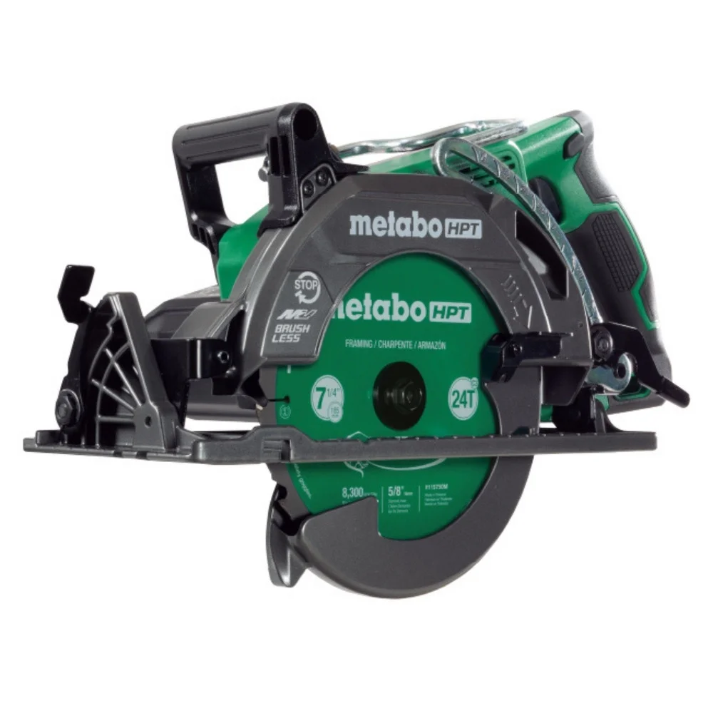 Metabo HPT 36V Multivolt 7 - 1/4 in Rear Handle Circular Saw, Lightweight Design, up to 500 2x4 Cuts per Charge, 53 Adjustable Bevel Capacity, Lifetime Tool Body Warranty, C3607DWA