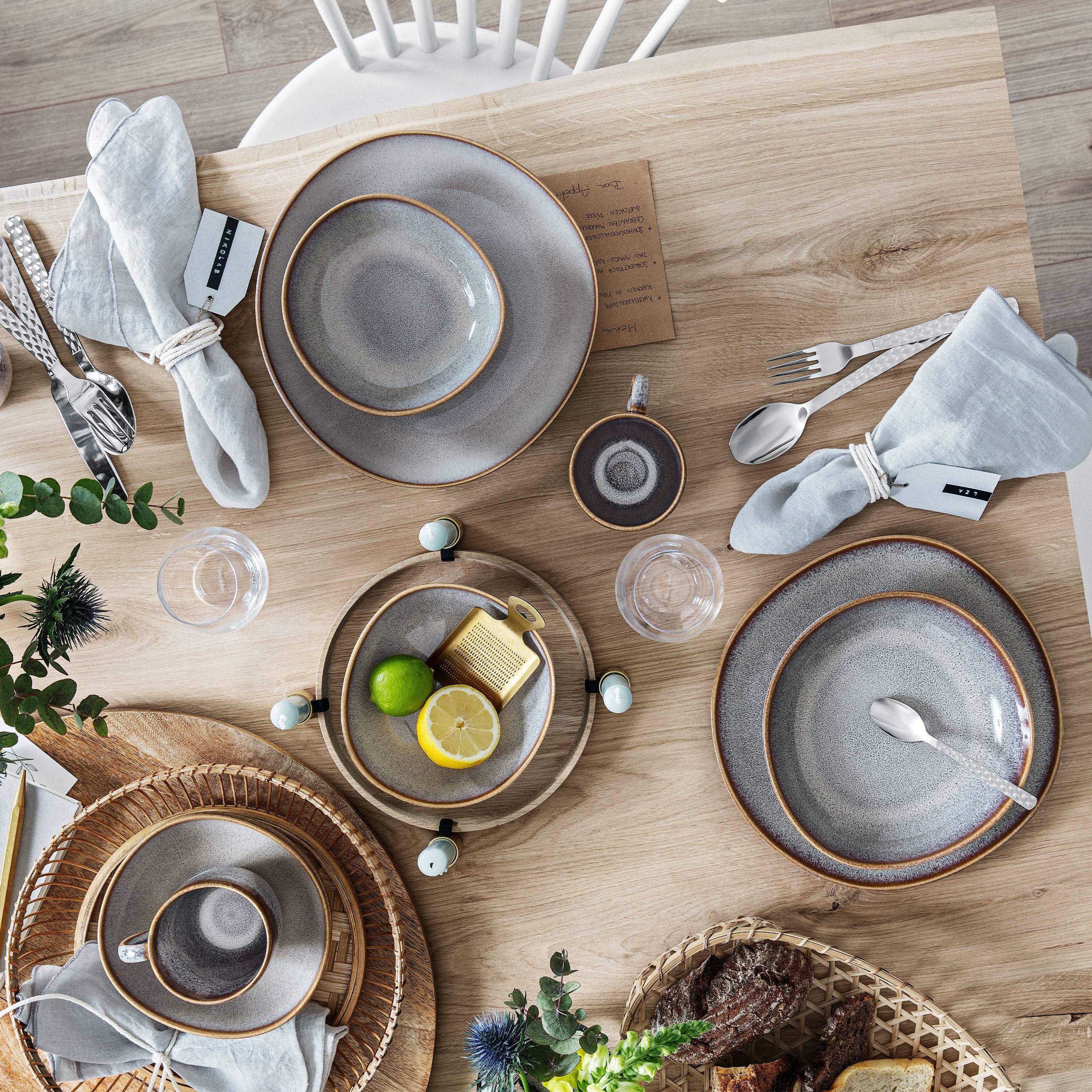 Lave Dinner plate - Blue, 11.1'' x 11.1'', stoneware