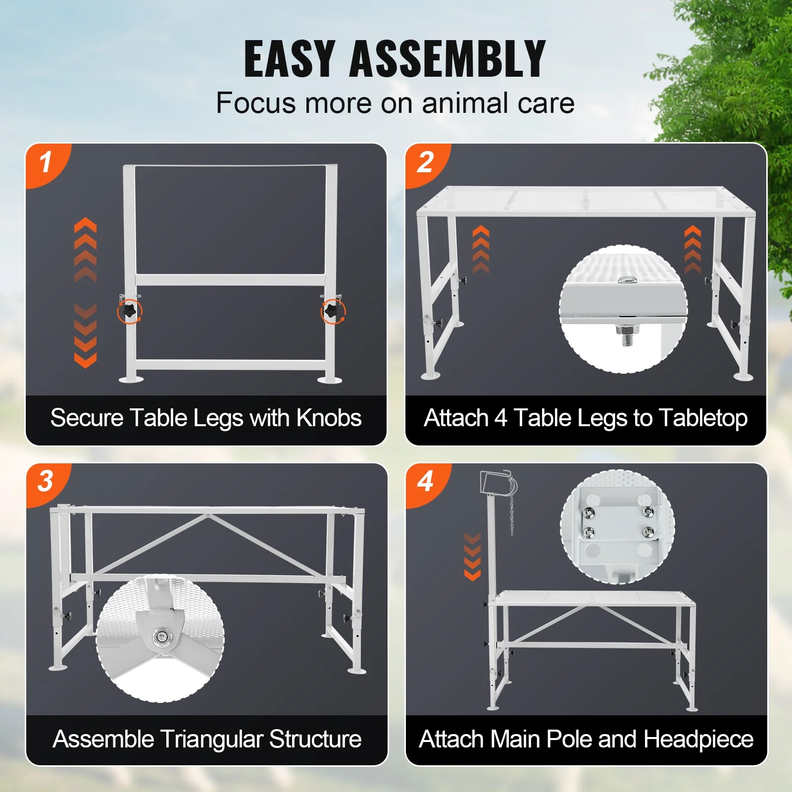 Livestock Stand for Goats and Sheep, 47x23 inch, Durable Metal Frame for Milking and Shearing, Height Adjustable from 21" to 33" - Image 6