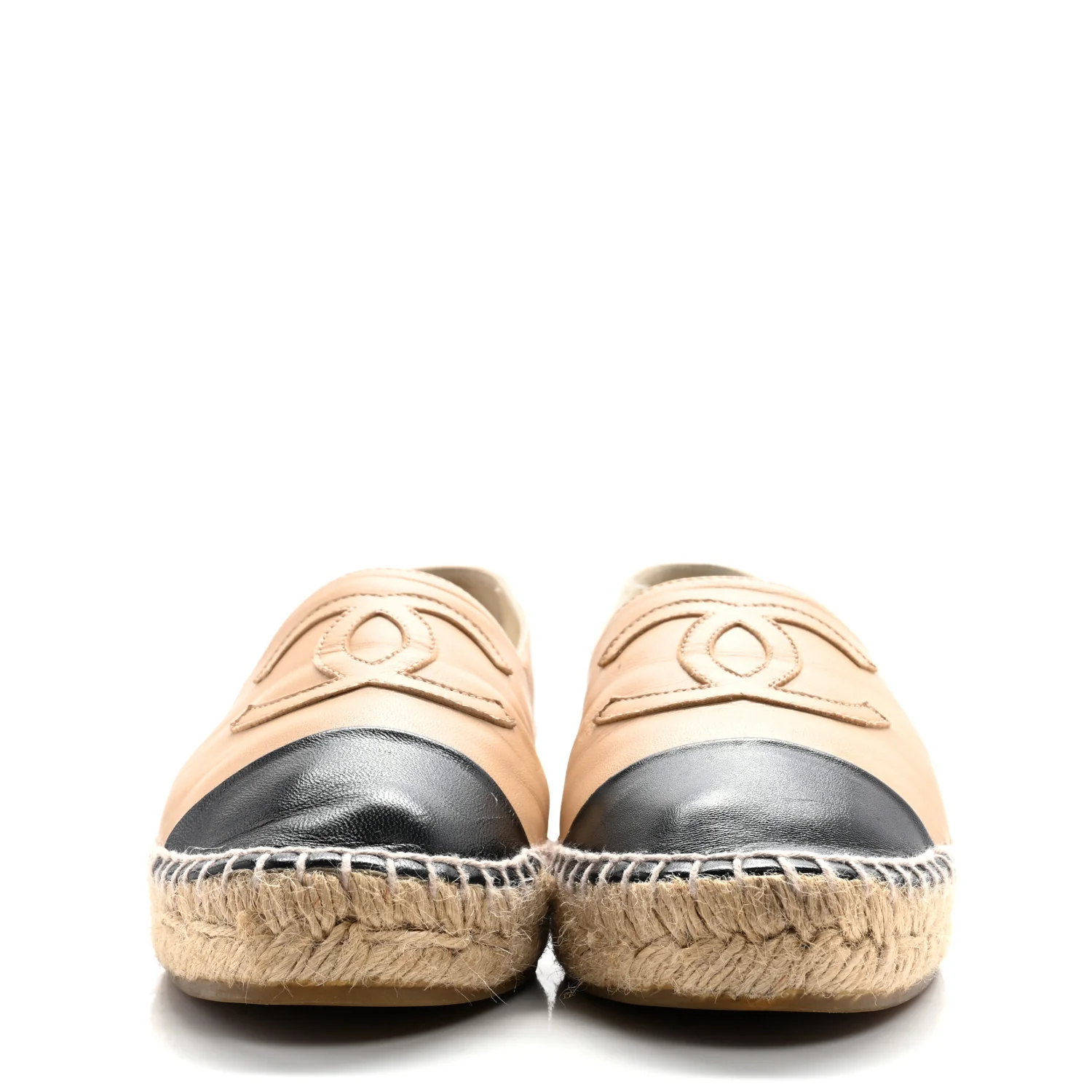 Lambskin CC Espadrilles 39 Beige Black