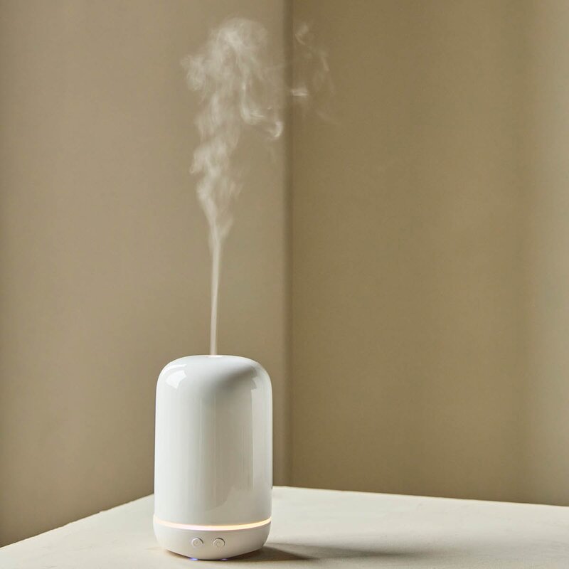 Vitalba eterisk oljediffuser keramikk hvit