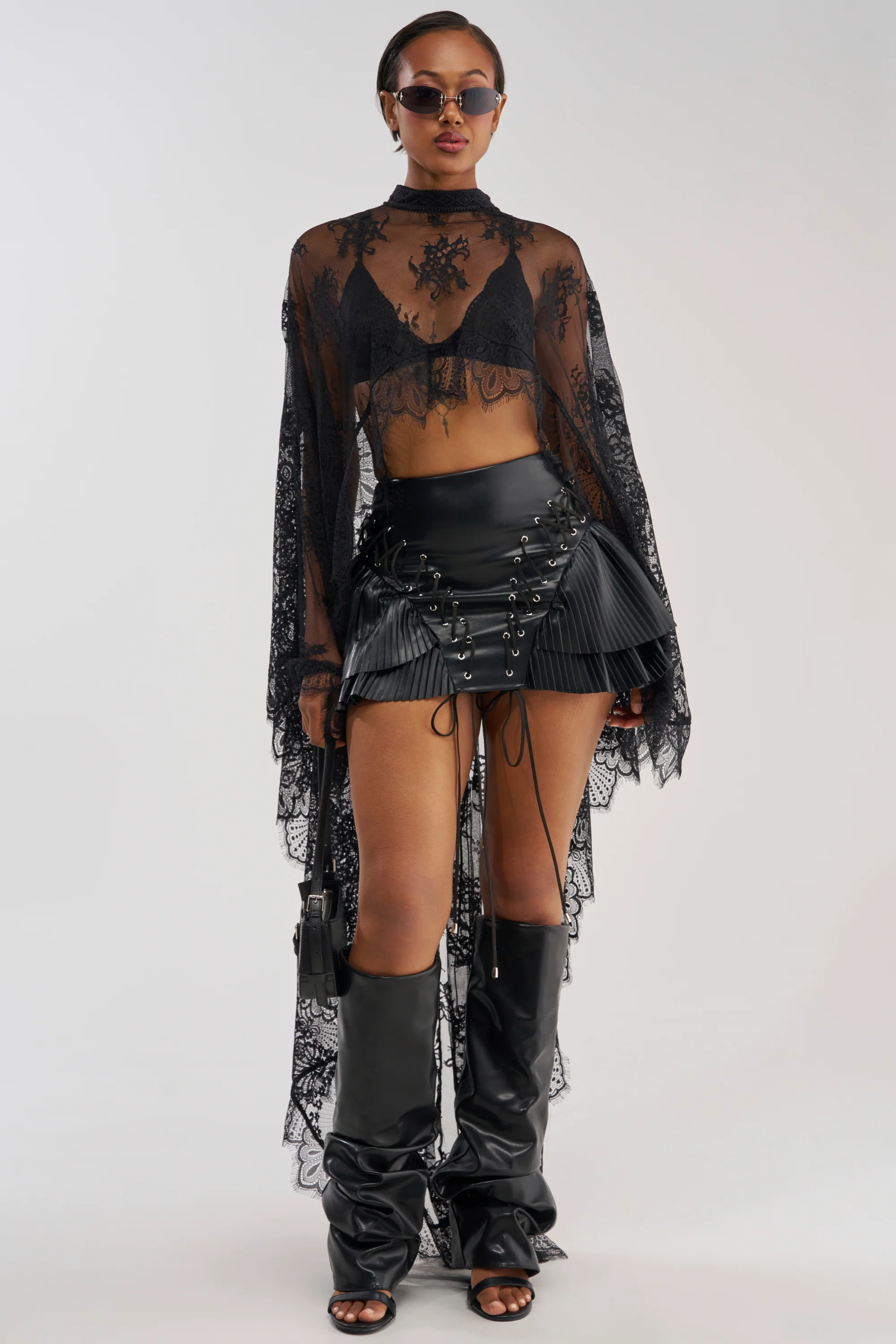 COME FIND ME FAUX LEATHER MINI SKIRT - Akira Store