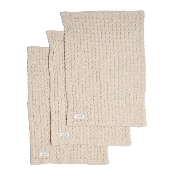Big Waffle vaskeklut 25x40 cm 3 stk stone