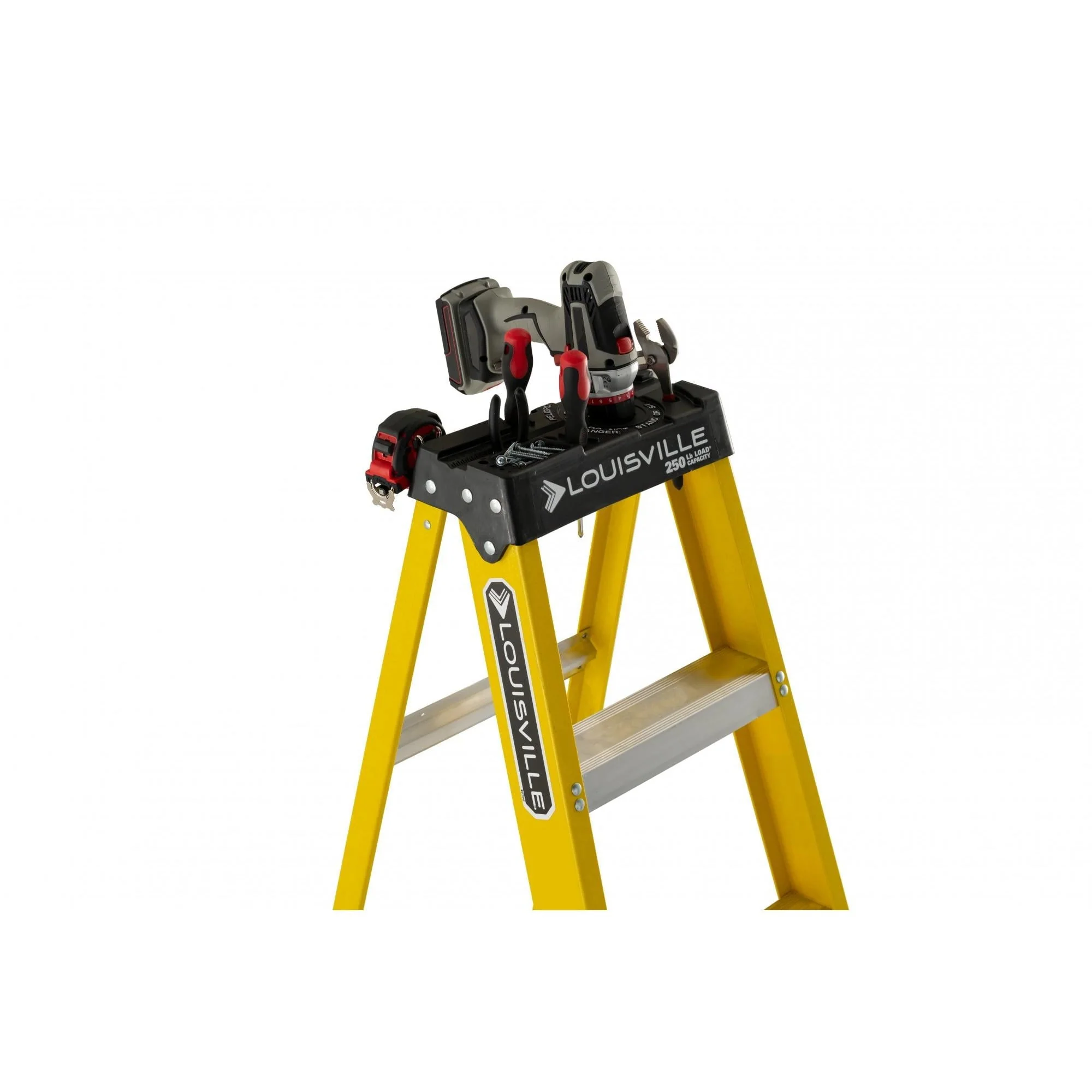 Louisville Ladder 8' Fiberglass Step Ladder, 12' Reach, 250 lb Load Capacity, W - 3118 - 08
