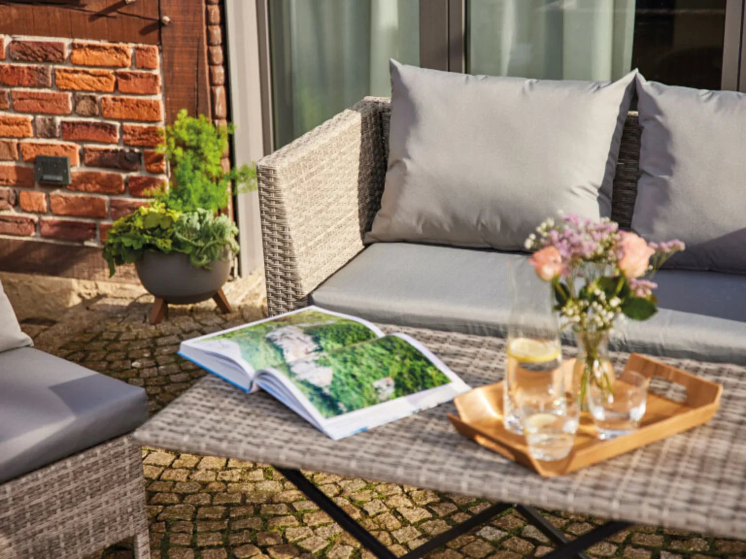 Gardamo Ensemble de jardin Vigo Lounge, 4 pices, gris