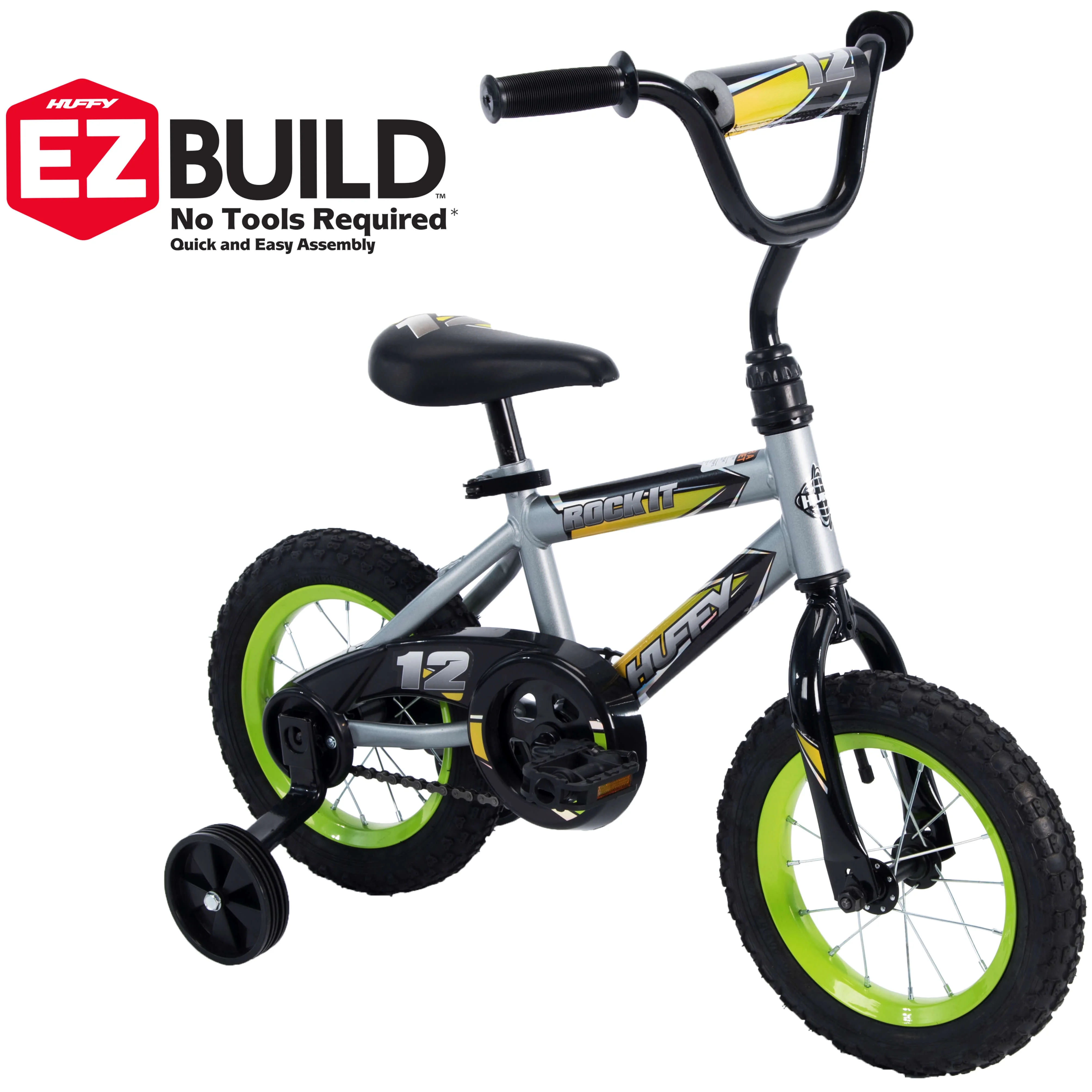 12 in. Rock It Boy Kids Bike, Grey Matte and Lime - Image 5
