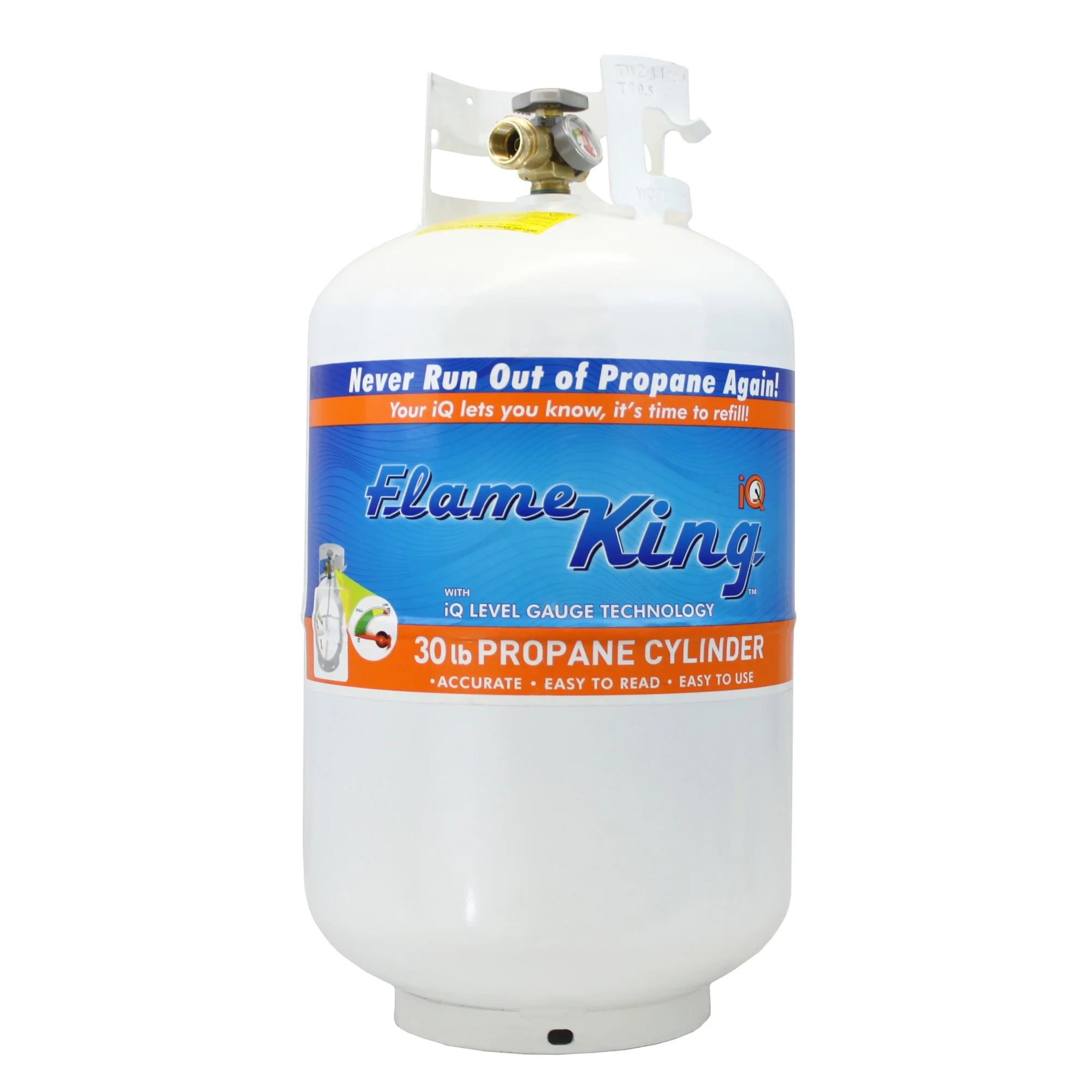 Flame King Empty Steel Propane Tank LP Cylinder with OPD Valve & Built - in Gauge, 30 lb