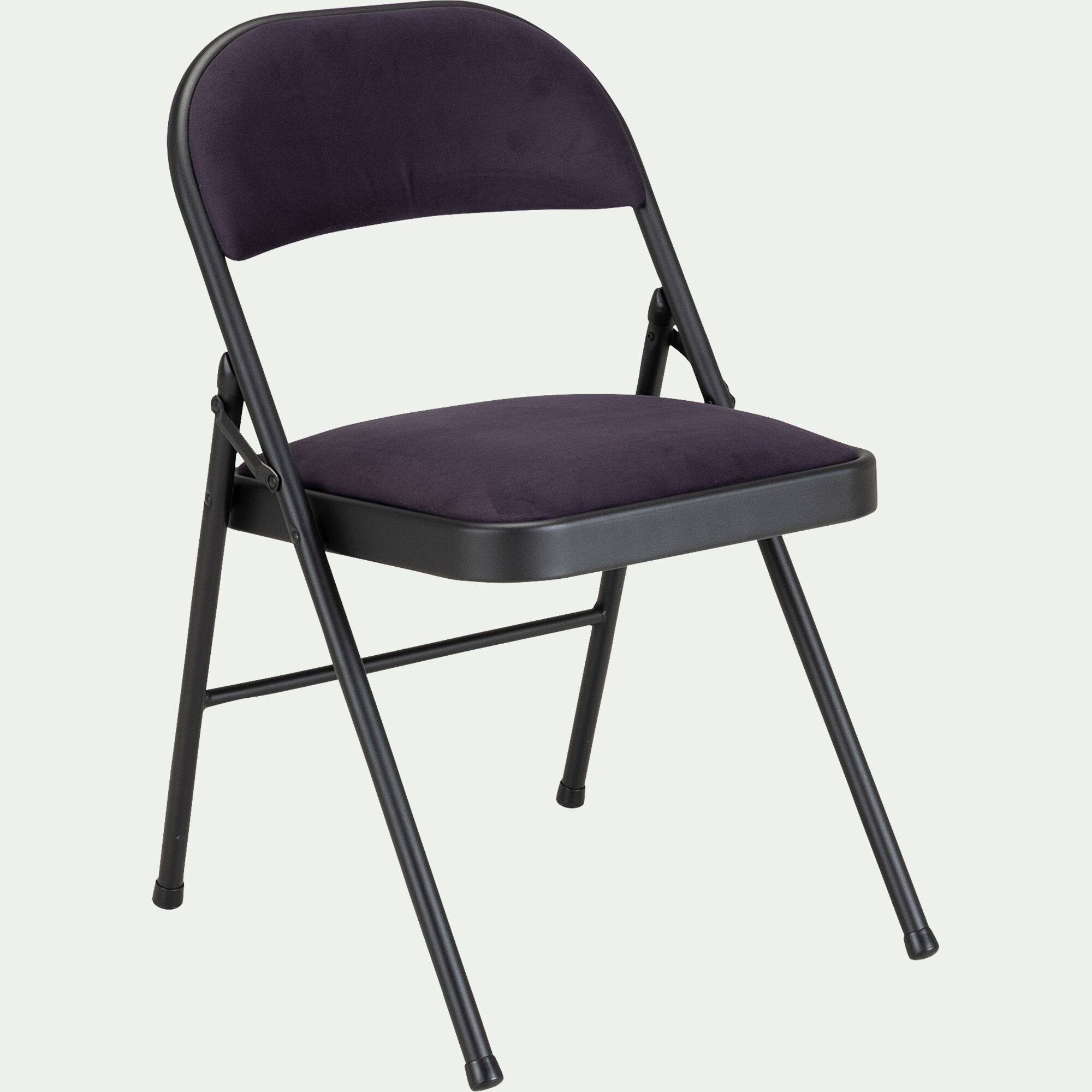 CASTA - Chaise pliante en métal et tissu - noir calabrun