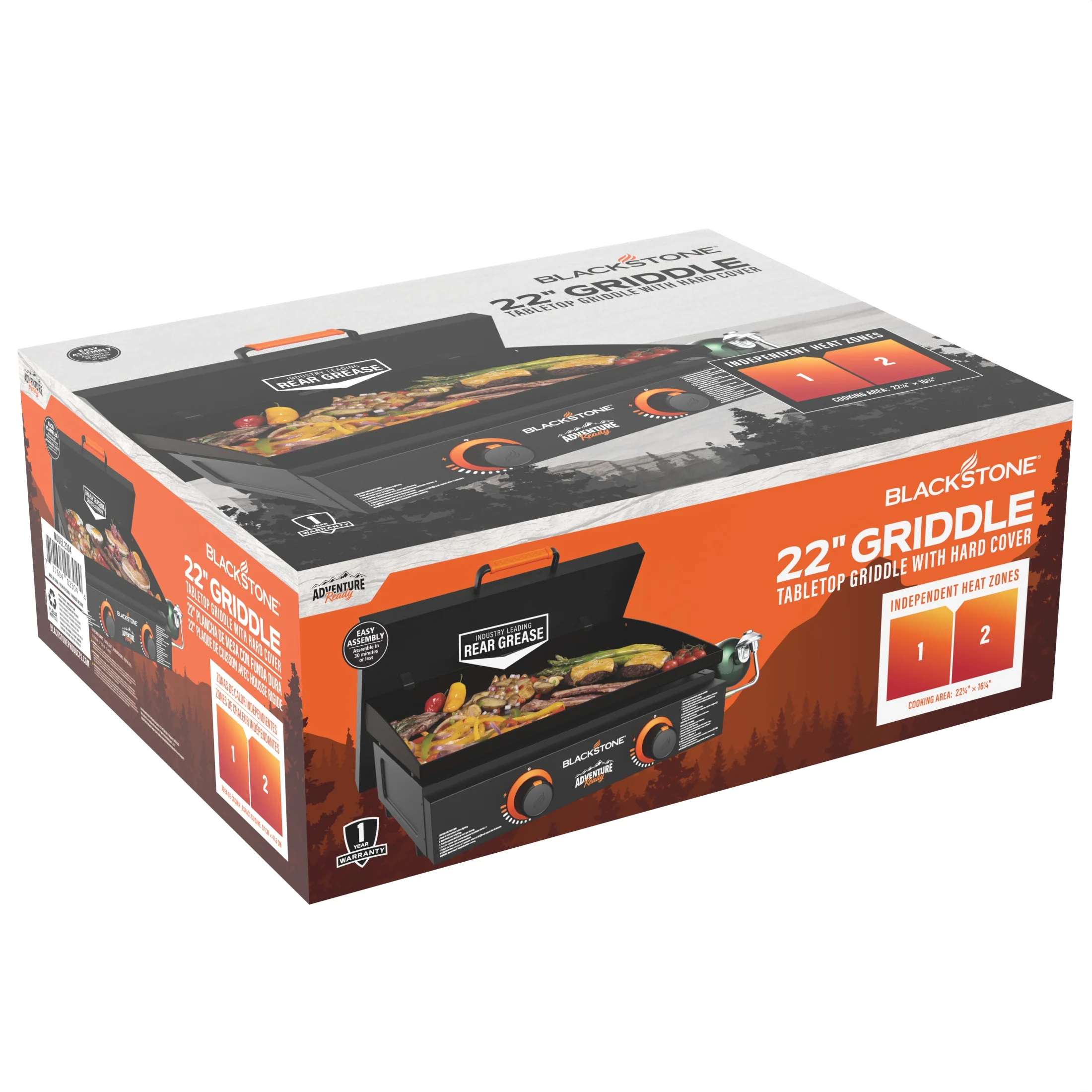 Adventure Ready 2-Burner 22" Propane Griddle with Hard Cover in Black(Black) - Image 4
