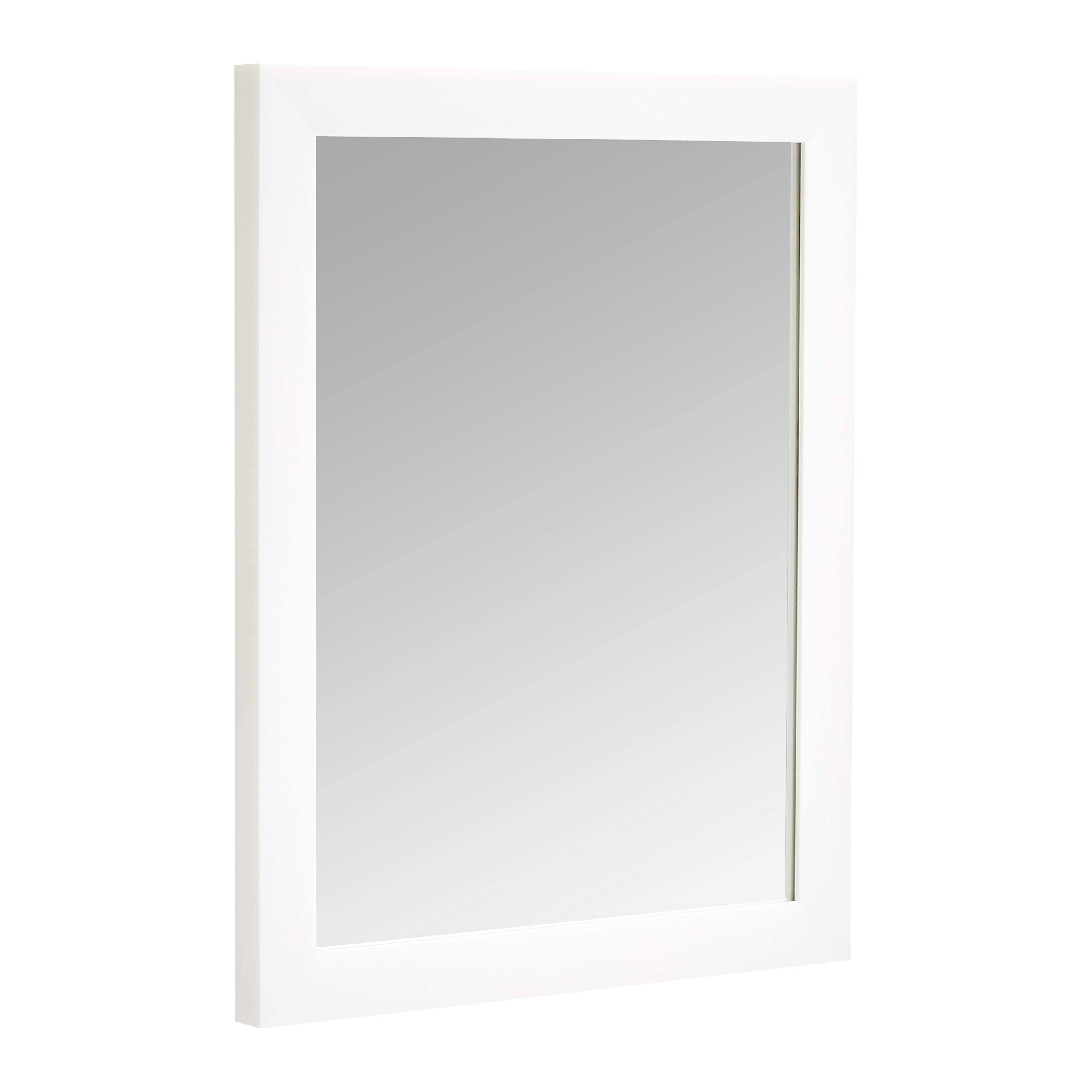 Basics Rectangular Wall Mirror 16 inch x 20 inch - Standard Trim, White