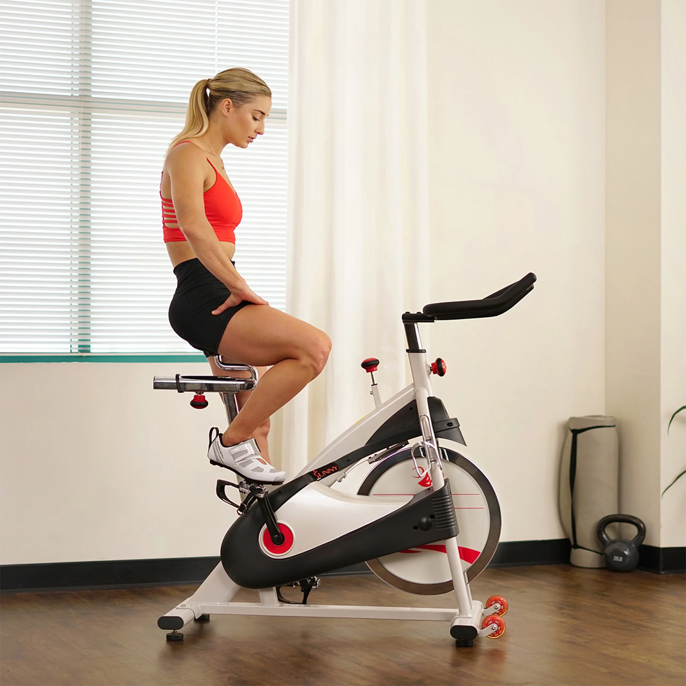 40lb Flywheel Belt Drive Indoor Cycle Bike w/ Clipped Pedals SF-B1509(Belt Drive) - Image 8