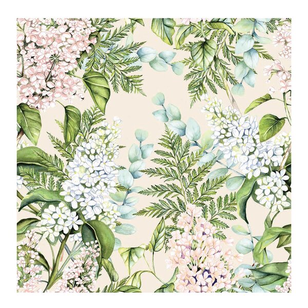 Serviett 33x33 cm 20 stk Soft Lilacs Cream