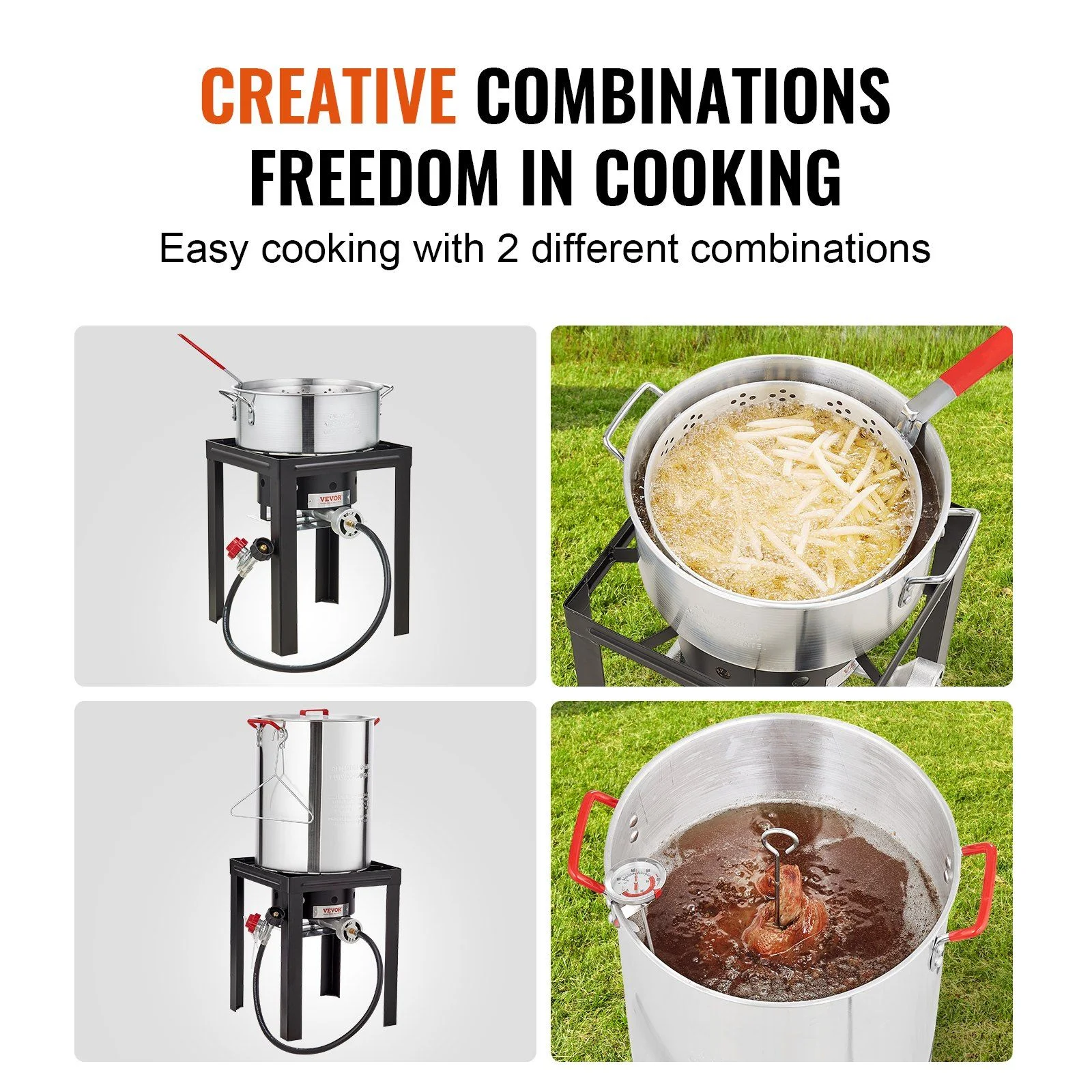 30QT Aluminum Turkey Deep Fryer Kit with High-Pressure Burner for Outdoor Use, Includes Poultry Rack and Thermometer - Image 7