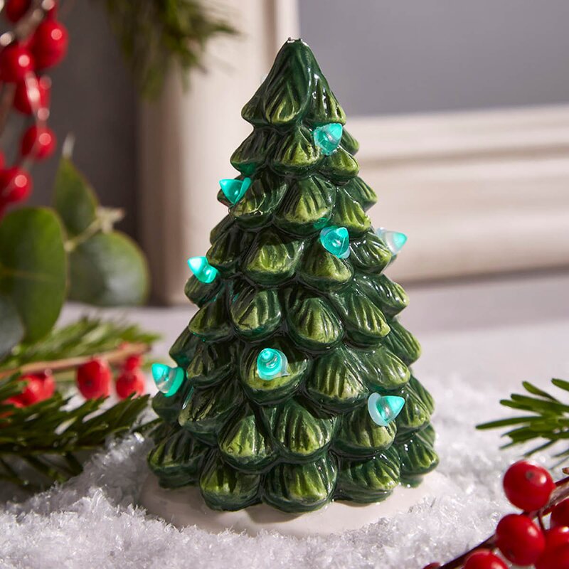 Christmas Tree landsbydekor LED lykt 10x6,5 cm