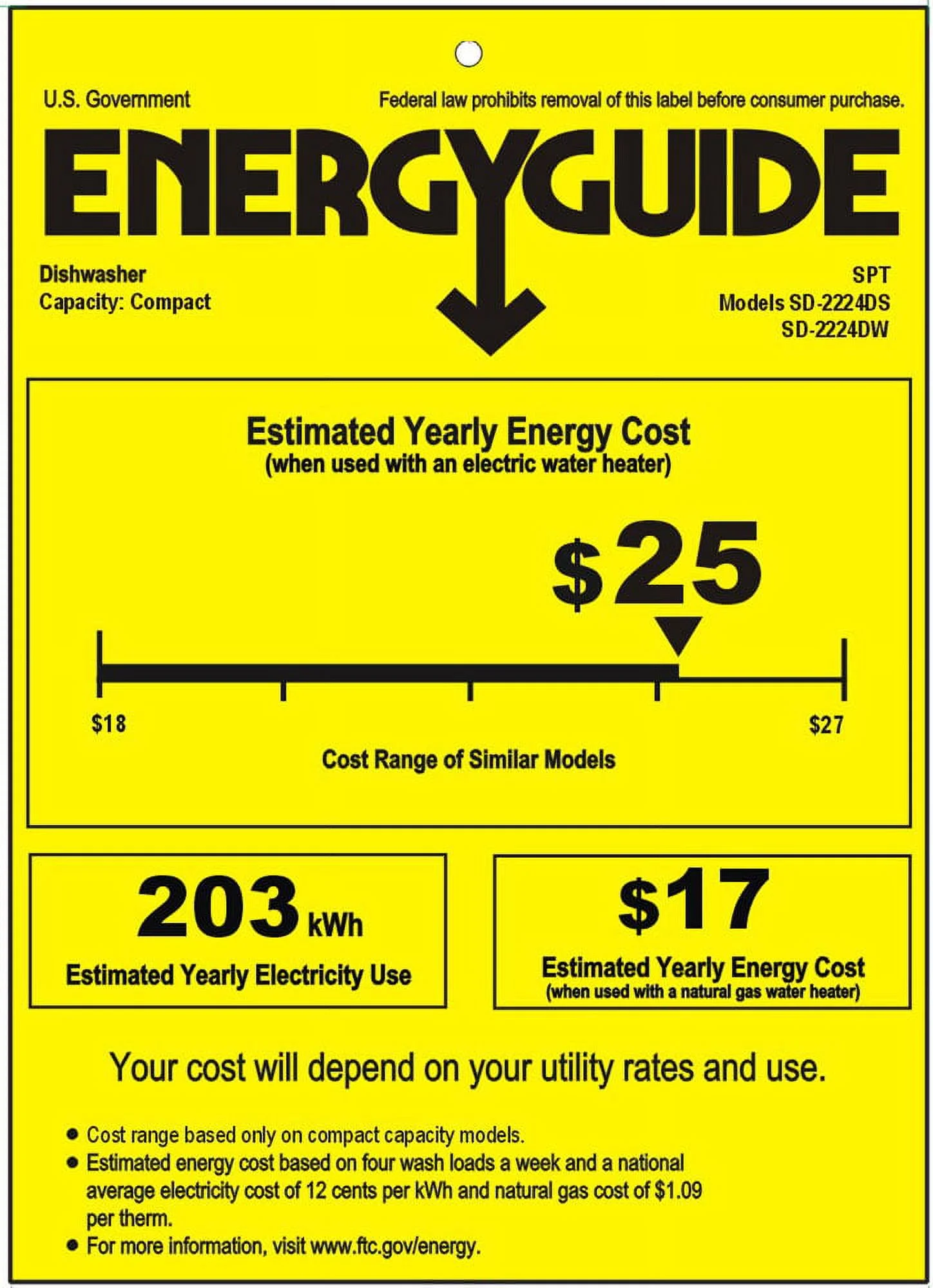 SD-2224DWA Energy Star Countertop Dishwasher with Delay Start LED, White - Image 4