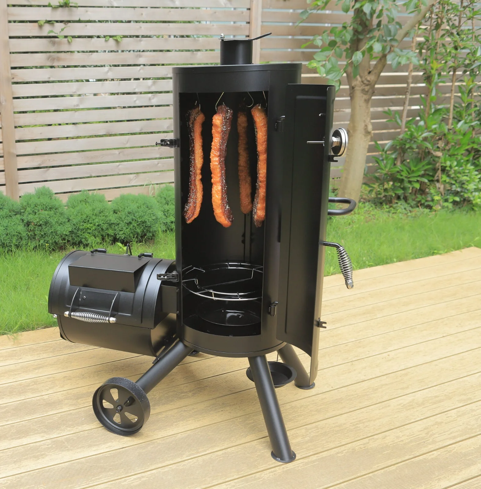 Vertical Offset Charcoal Smoker & Grill Extra Large Outdoor BBQ Gill Heavy - Duty
