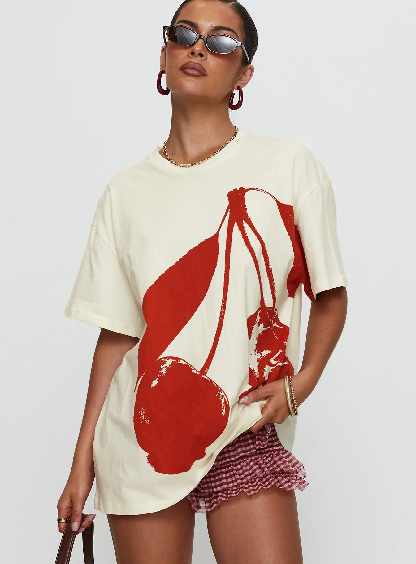 Cherrie Amore Oversized Tee White