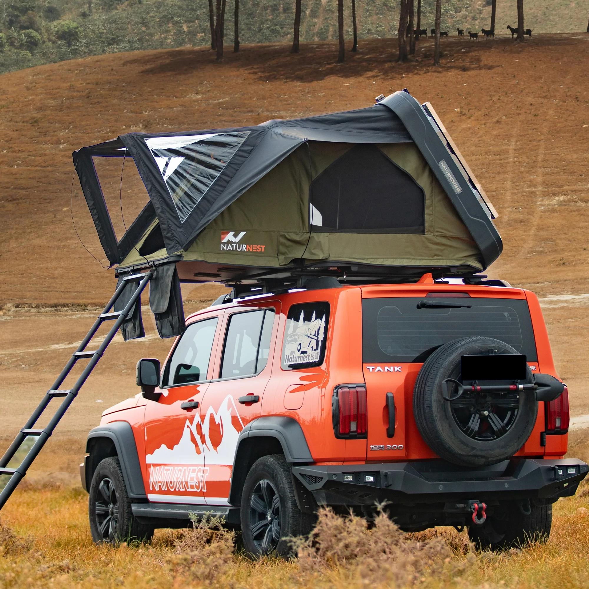 Rooftop Tent HardShell with Luggage Rack,Camping Tent for Van Suv Truck Car Vehicle Outdoor, 2-3 Person - Image 3