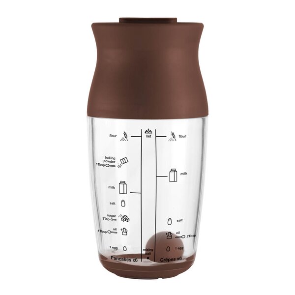 Shaker for pannekakerøre brun/klar
