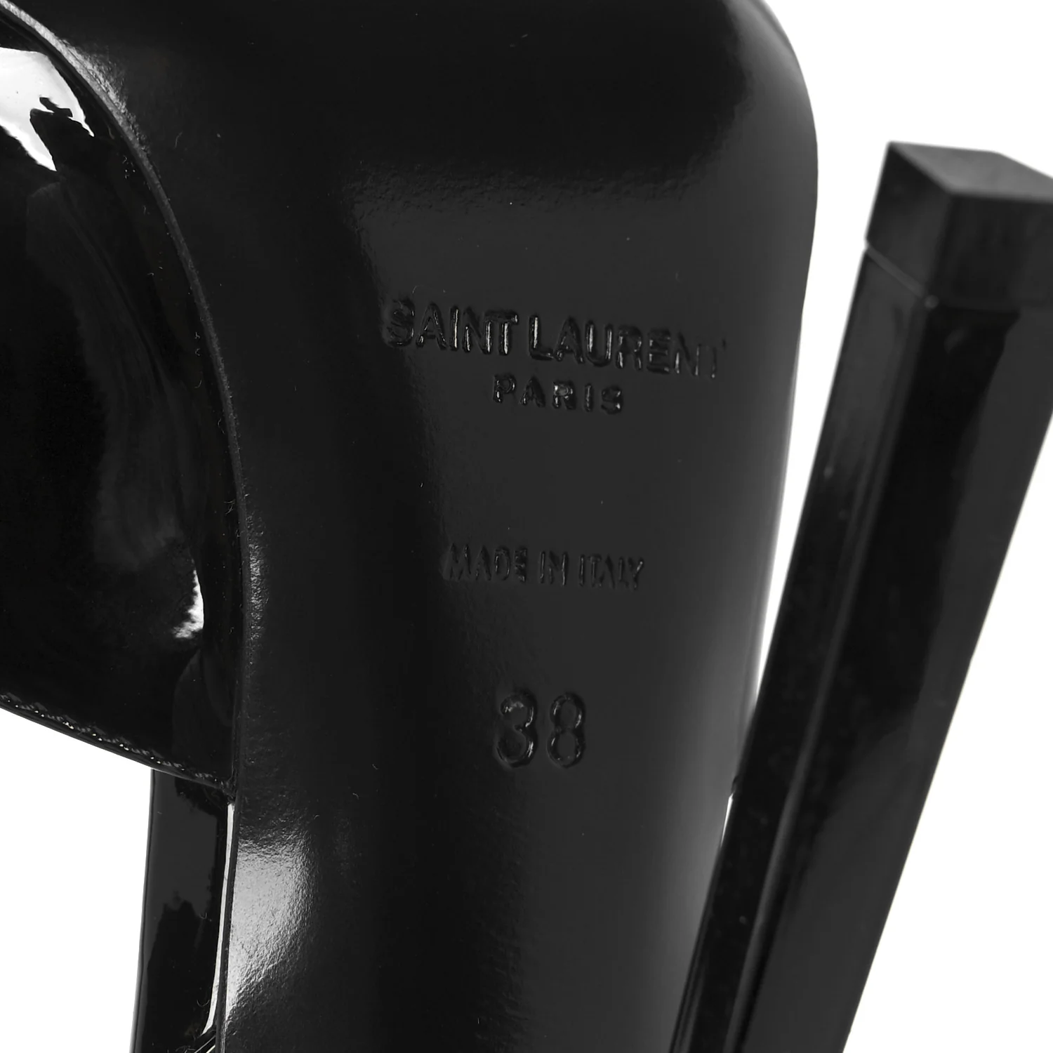 Patent Calfskin Crystal Anouk Pumps 38 Black