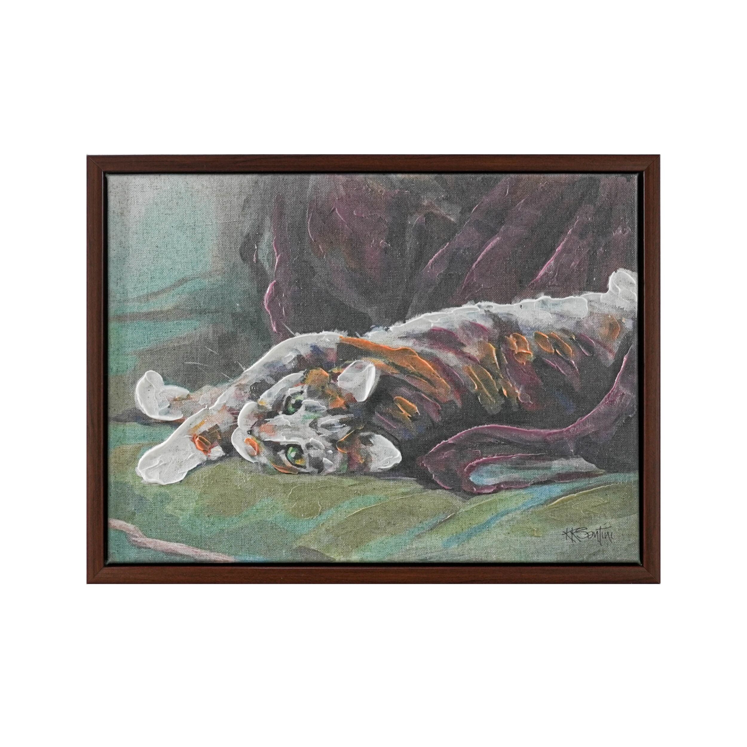 Couch Companions Tabby Cat Framed Textured Print 40x30cm