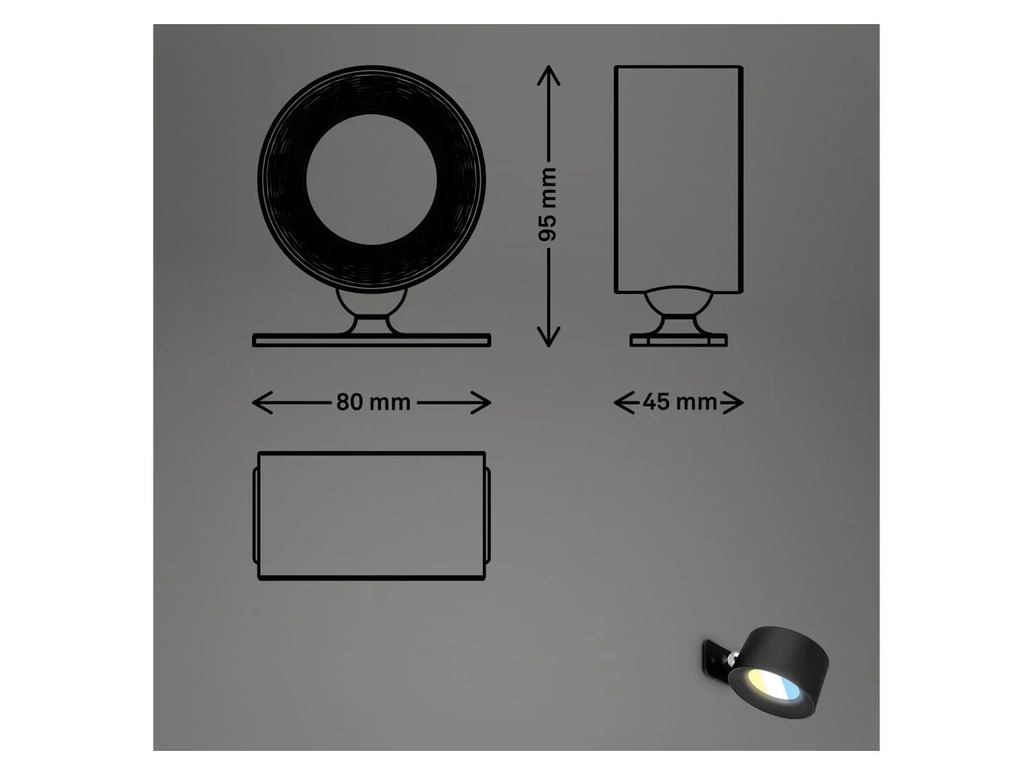 Briloner Lot de 2 appliques murales sans fil