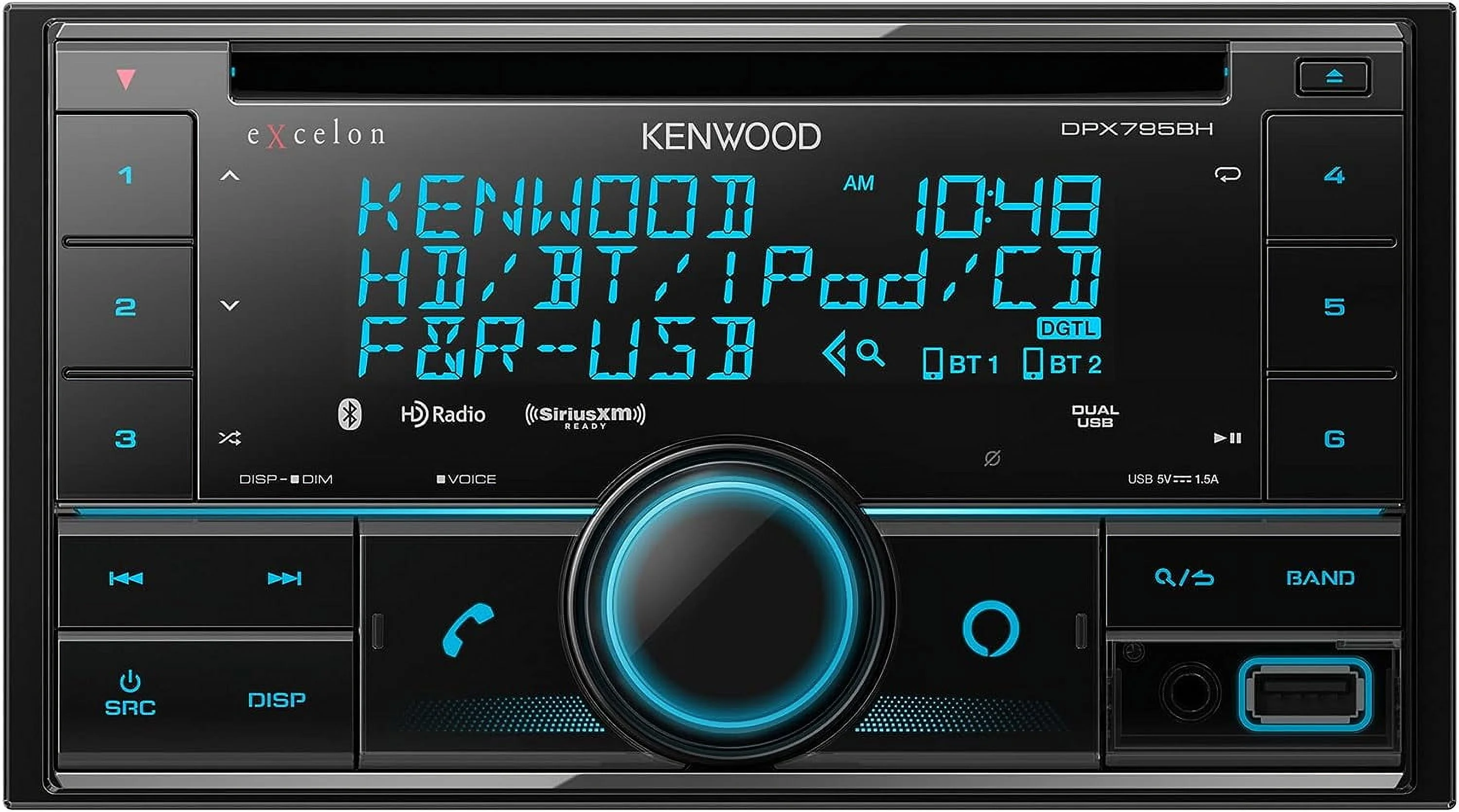 DPX505BT Double DIN in-Dash CD Car Stereo. AM/FM with Bluetooth, Amazon Alexa Voice Control, High-Contrast 3-line Display with Variable-Color Illumination - Image 4