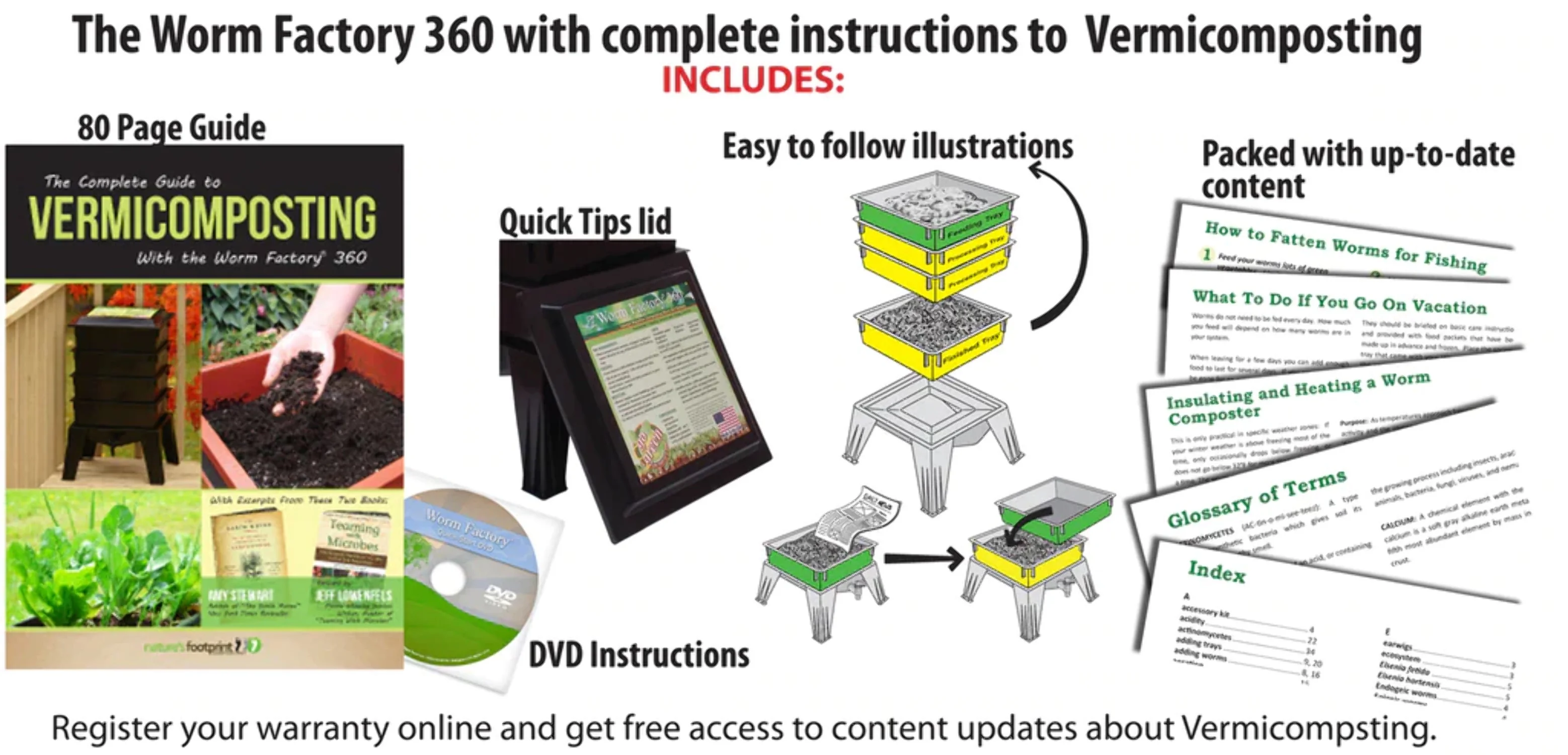 Worm Factory 360 Composter, Made in USA, by ((6-Trays w/ Live Worms)) - Image 2