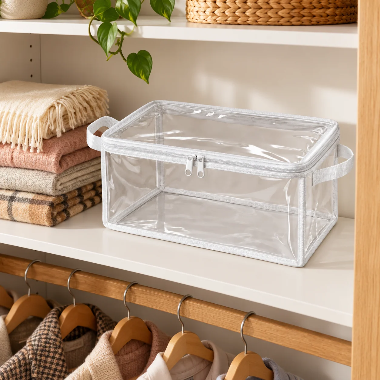 Clear White-Trim Accessory Storage Bag, Small