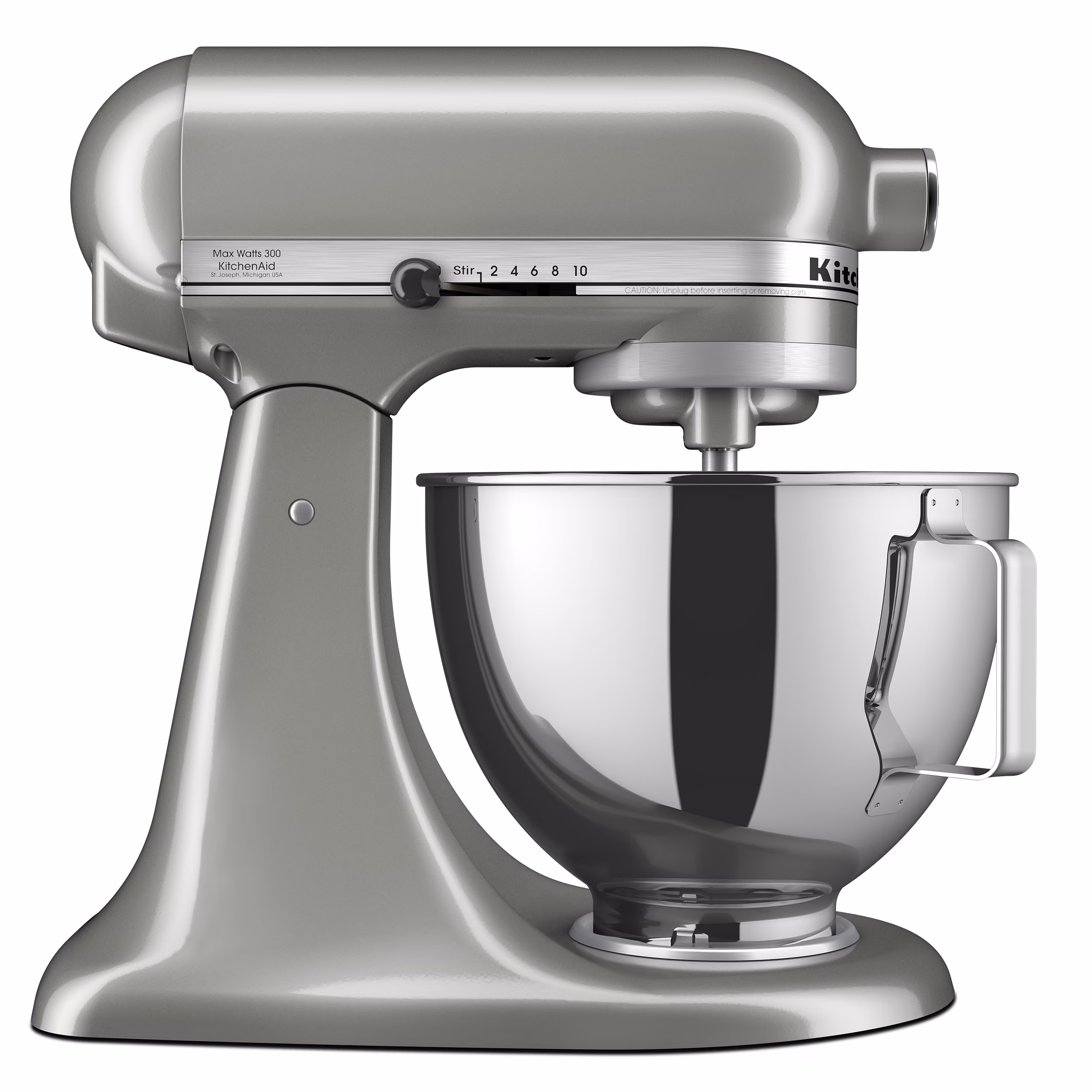 Deluxe Series 4.5 Quart Tilt-Head Stand Mixer with Stainless Bowl, Contour Silver, KSM97CU(Contour Silver)