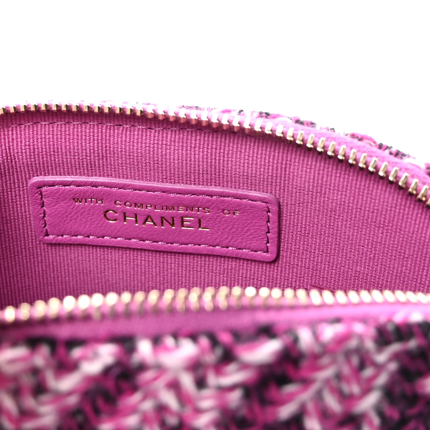 Tweed Quilted Mini Clutch With Chain Purple