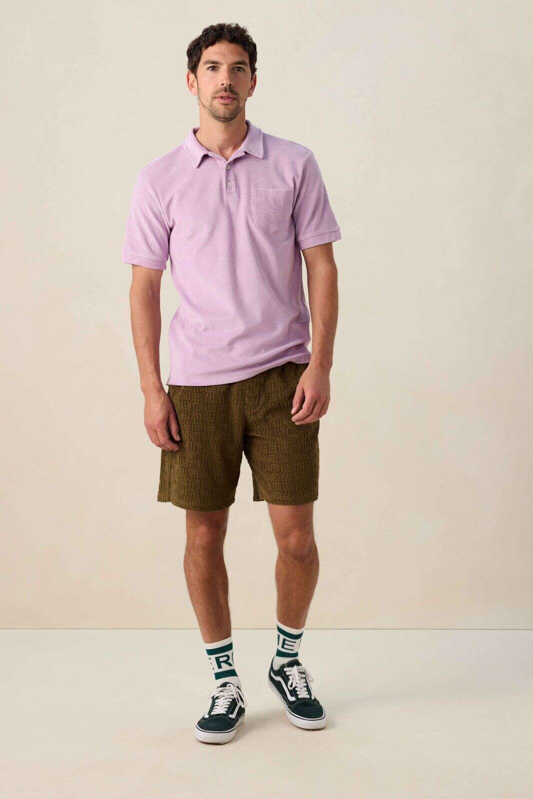 Lichtpaarse badstof polo