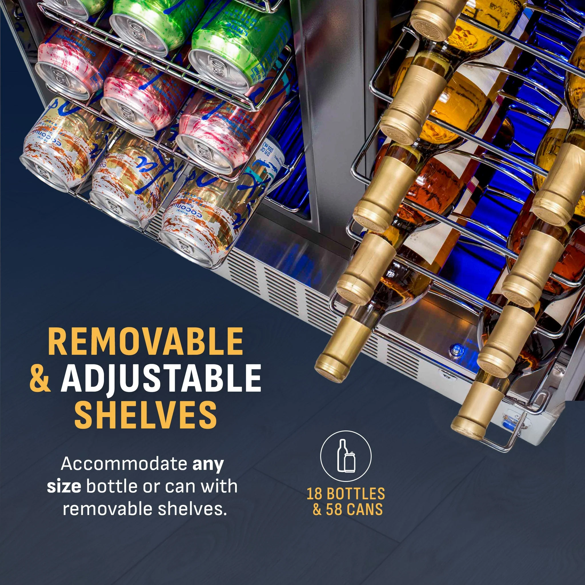 Newair 24” Dual Zone Wine and Beverage Fridge in Stainless Steel