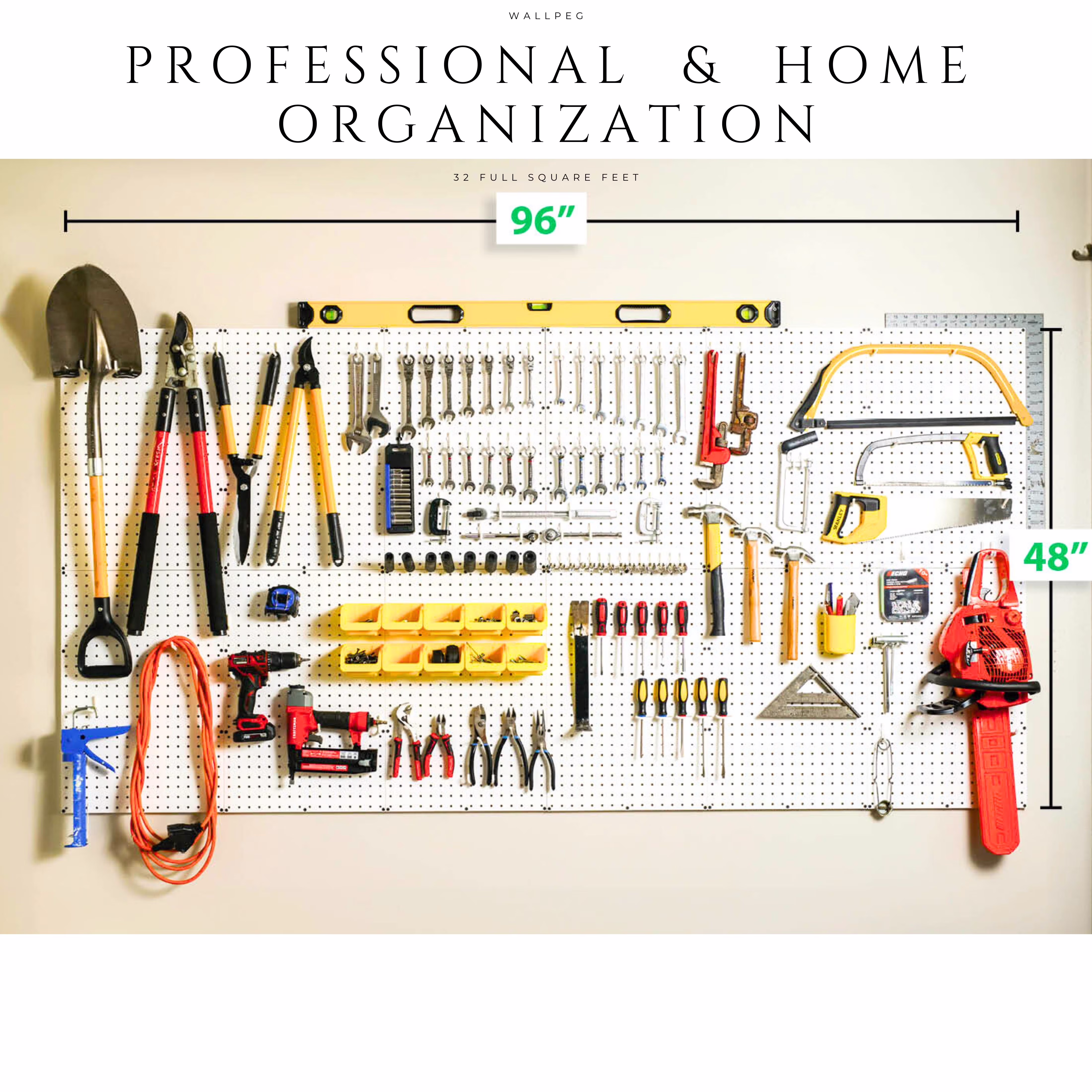 Wallpeg Pegboard Wall Organizer Kit - (96