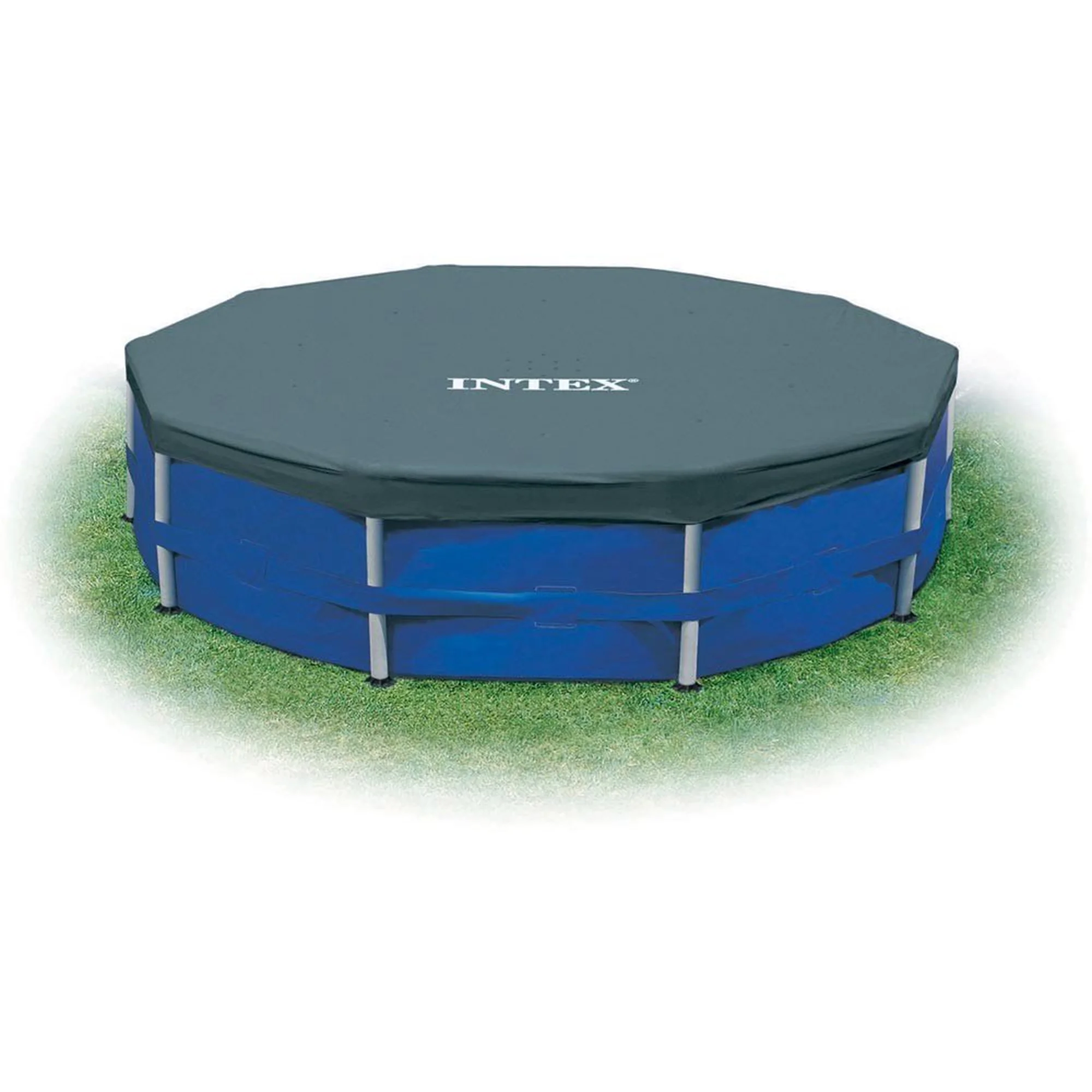 INTEX Round Metal Frame 8ft x 20in Above Ground Swimming Pool Set, Blue