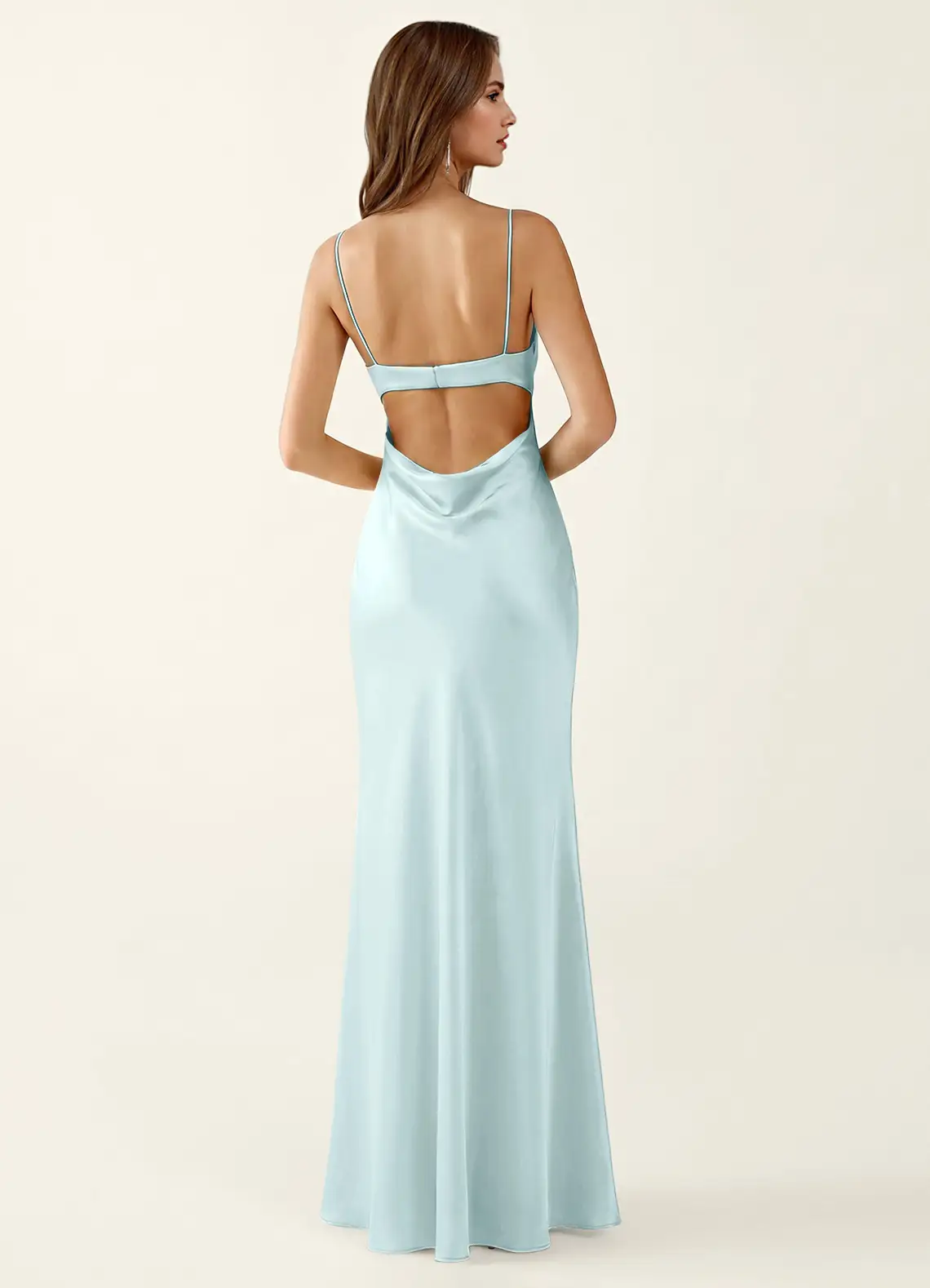 Mariannella Mist Open Back Satin Party Dress