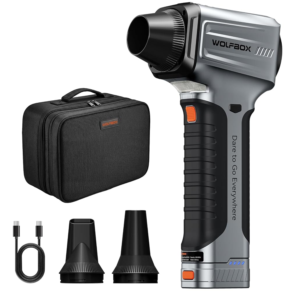 WOLFBOX MF500Pro Cordless Leaf Blower, Removable Battery & Case