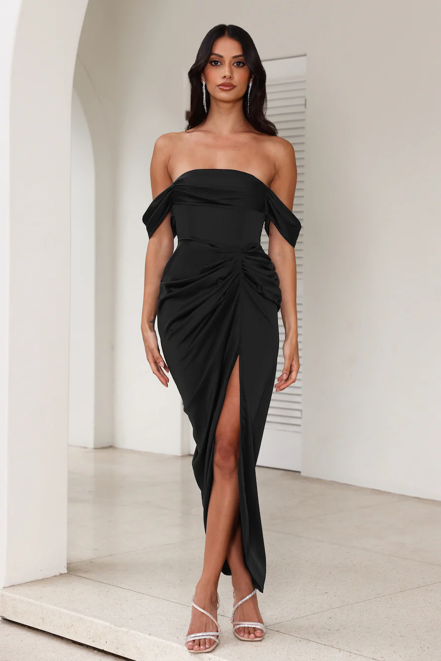 DEAR EMILIA Be Seen Midi Dress Black