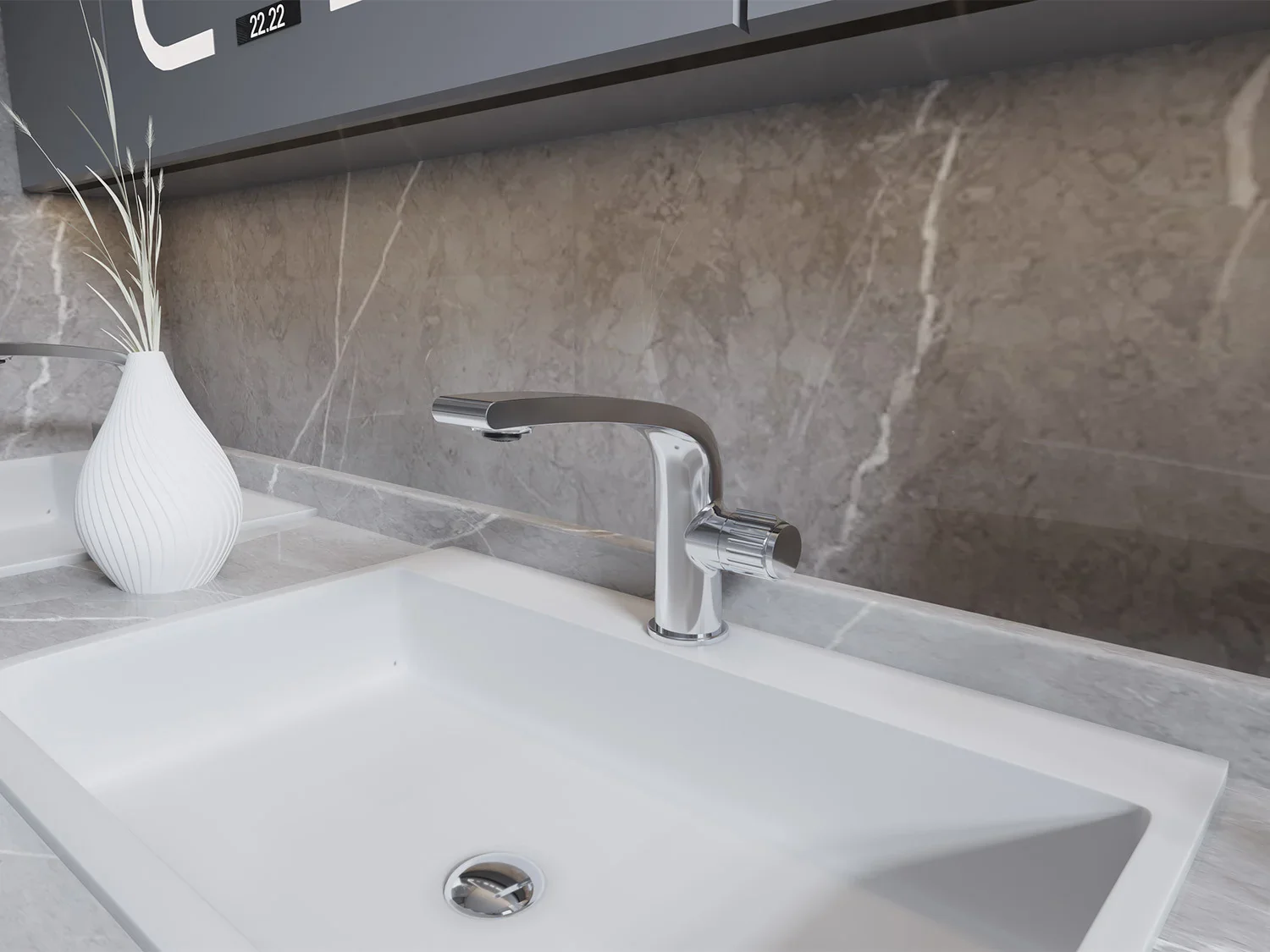 Duschwell Mitigeur de lavabo de salle de bain Basic, avec mousseur Neoperl